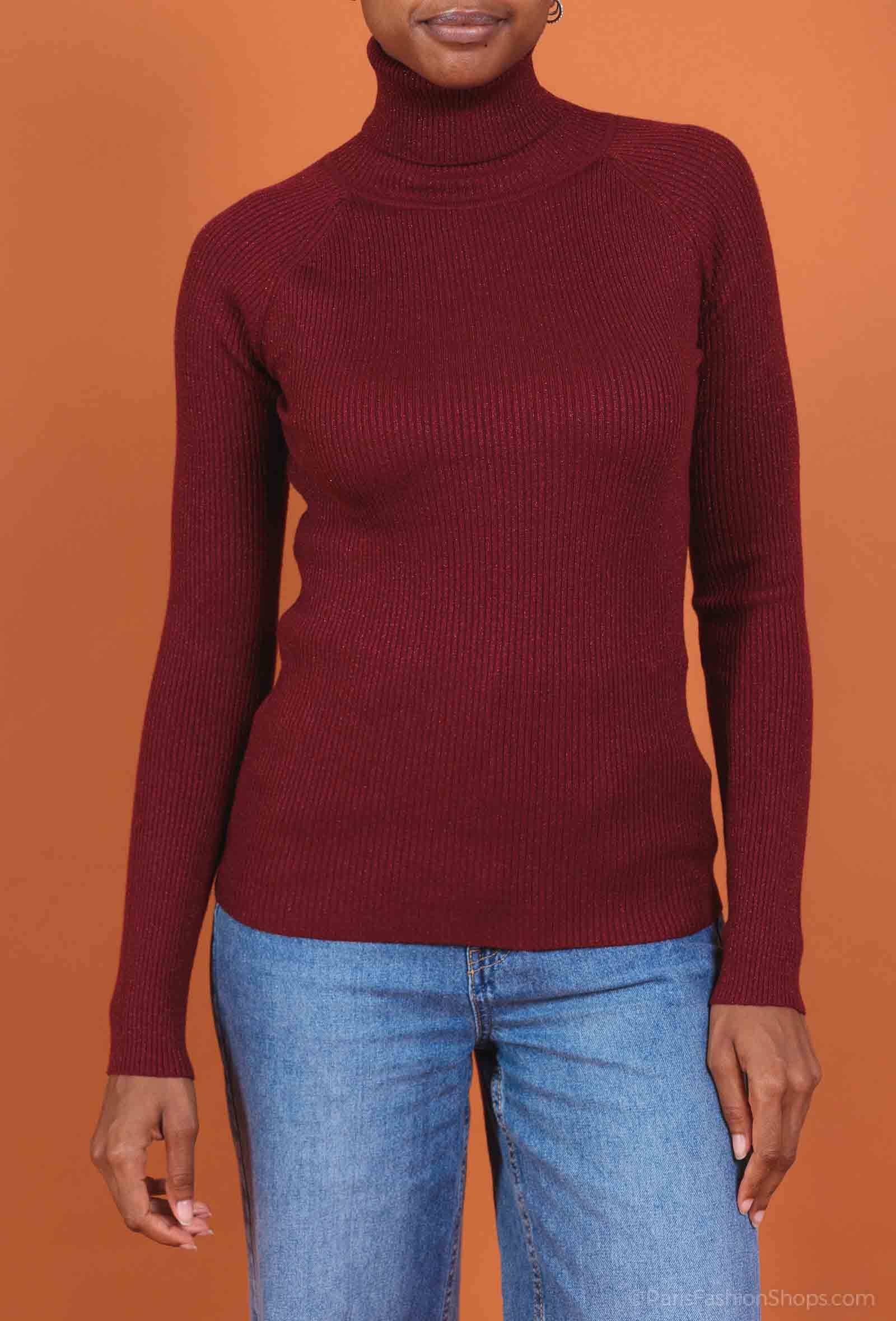 Wholesaler CMP55 - Turtleneck shiny sweater