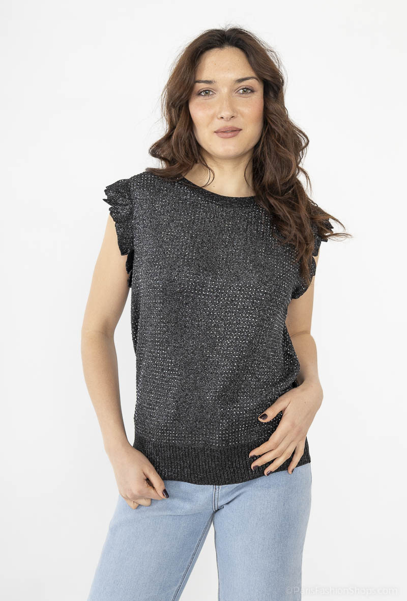 Wholesaler CMP55 - top with rhinestones and pearl