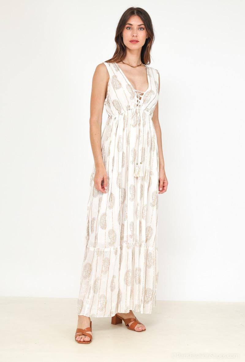 Wholesaler CMP55 - Long gold border dress