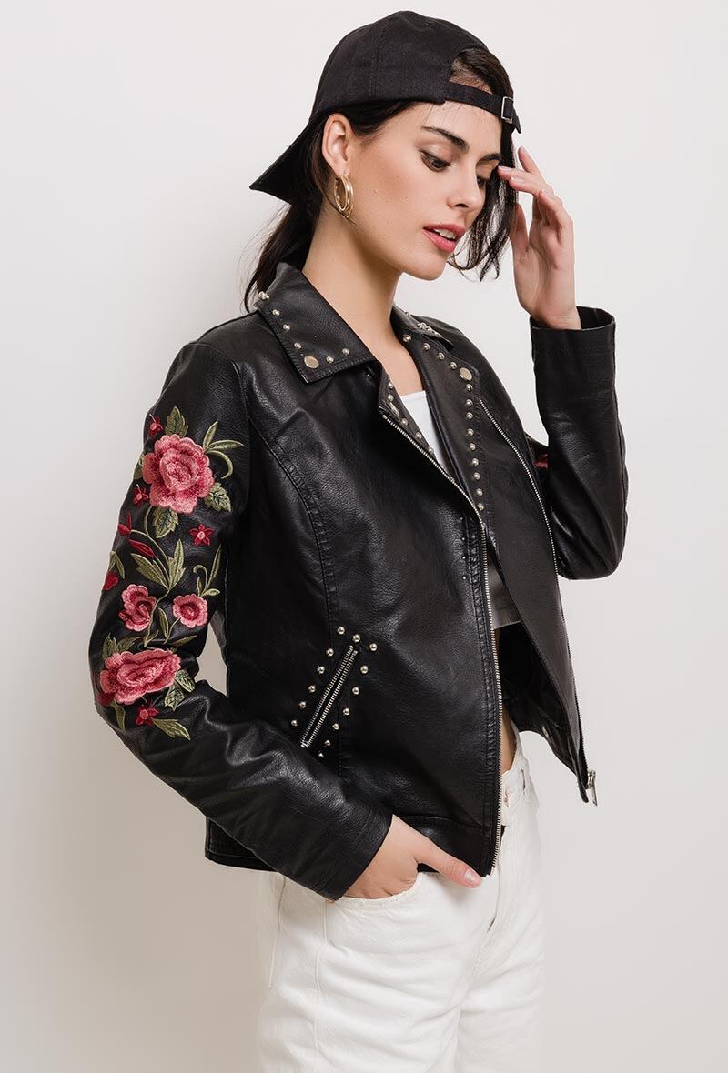 Wholesaler CMP55 - Embroidered biker jacket