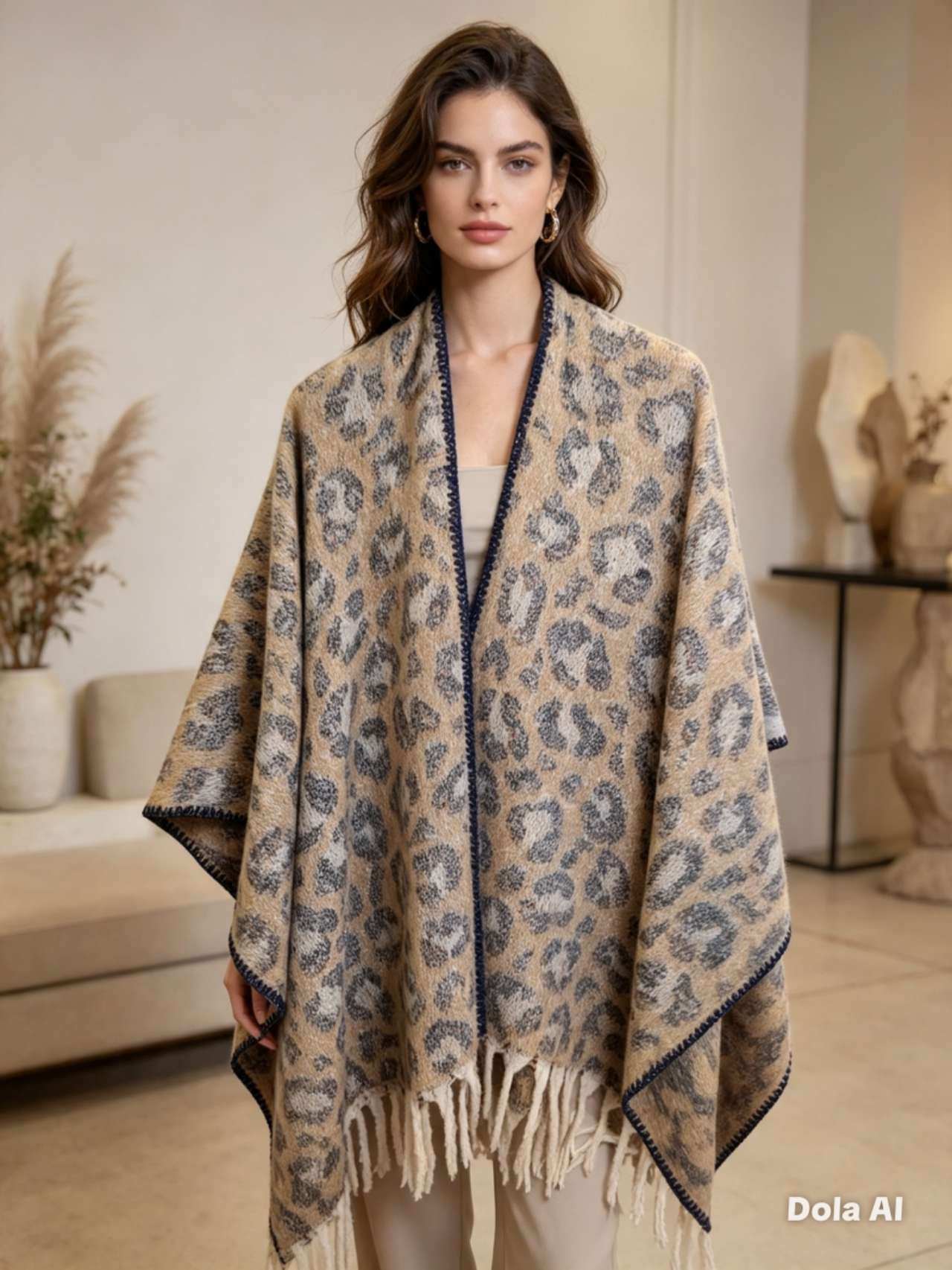 Grossista concetti -jinxintrading - Cappa oversize a fantasia, ultra-morbida
