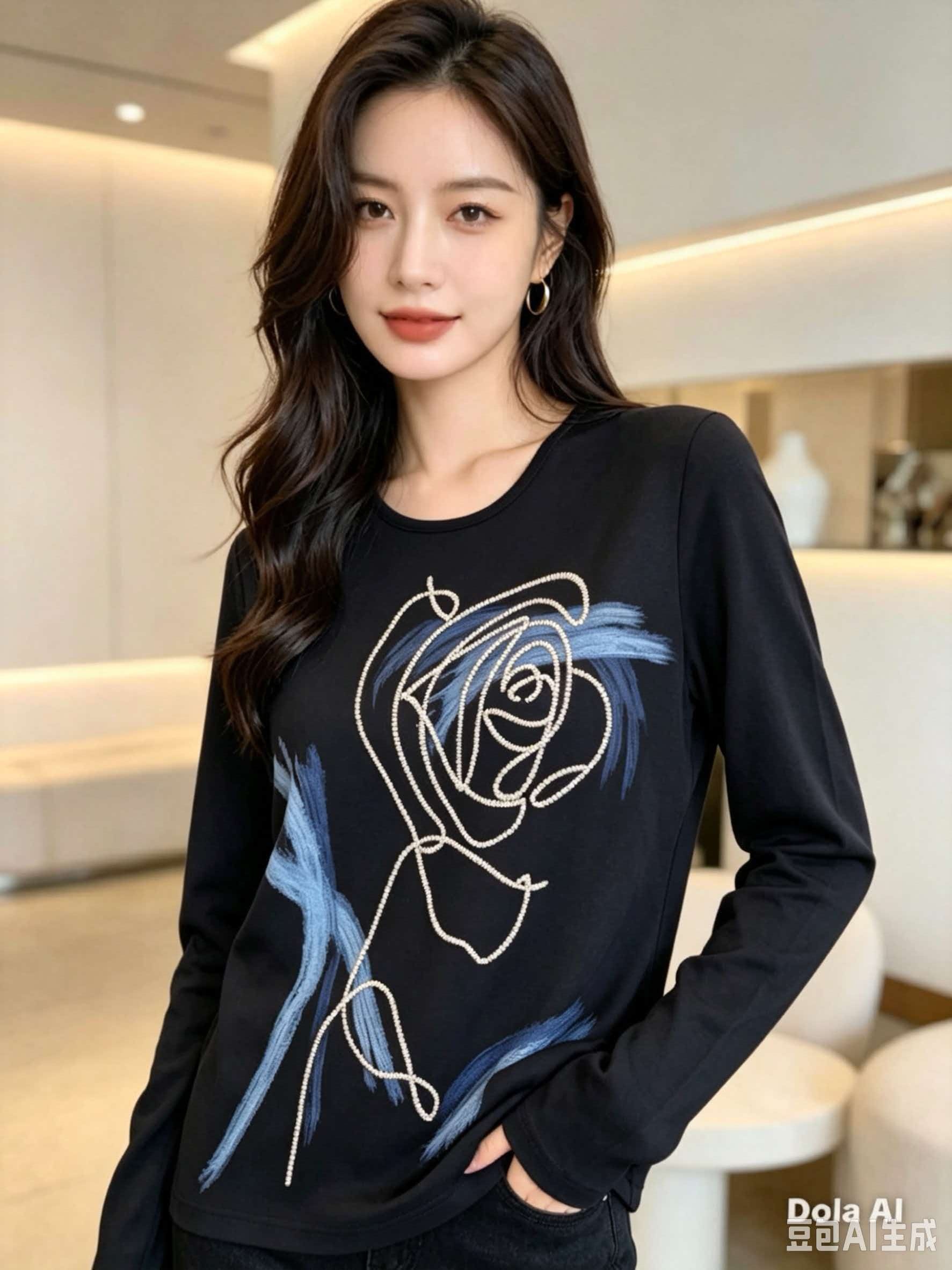 Wholesaler concetti -jinxintrading - Crew neck pullover in pure cotton with front embroidery