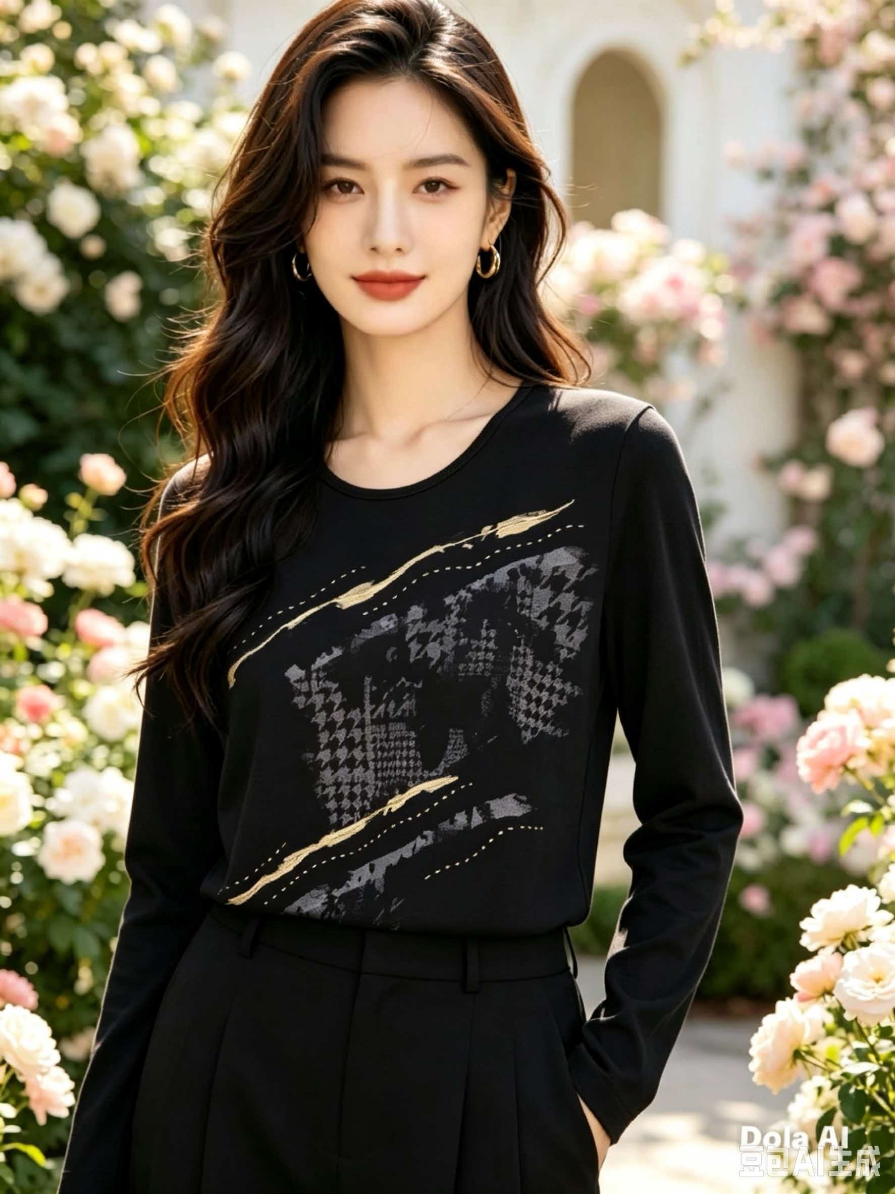 Wholesaler concetti -jinxintrading - Printed crew neck sweater in pure cotton