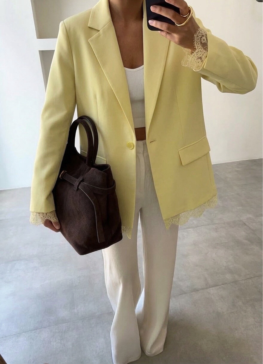 Grossiste Copperose - BLAZER À FINITIONS DENTELLE