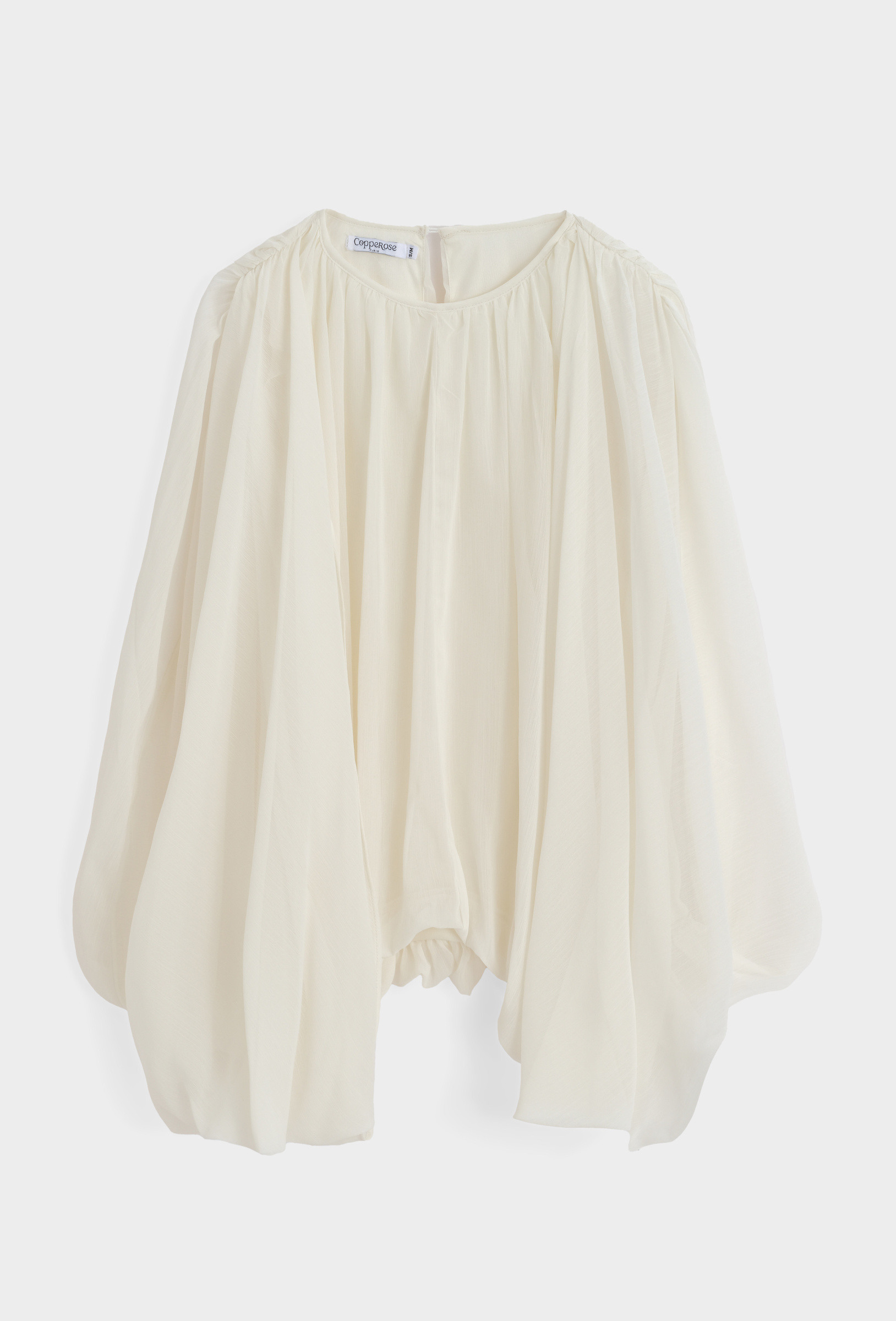 Grossiste Copperose - PLUS SIZE : BLOUSE PLISSÉE FLUIDE À MANCHES CAPES