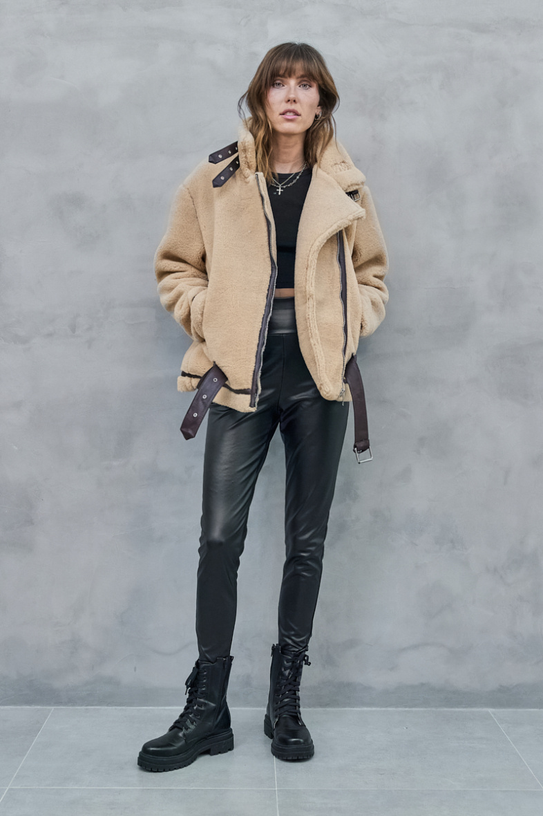 Wholesaler Copperose - biker style fur effect jacket