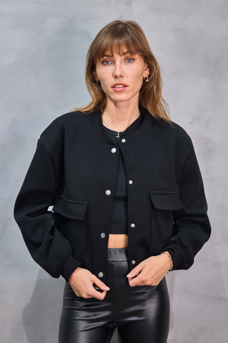 Wholesaler Copperose - oversized short bomber jacket with shoulder pads