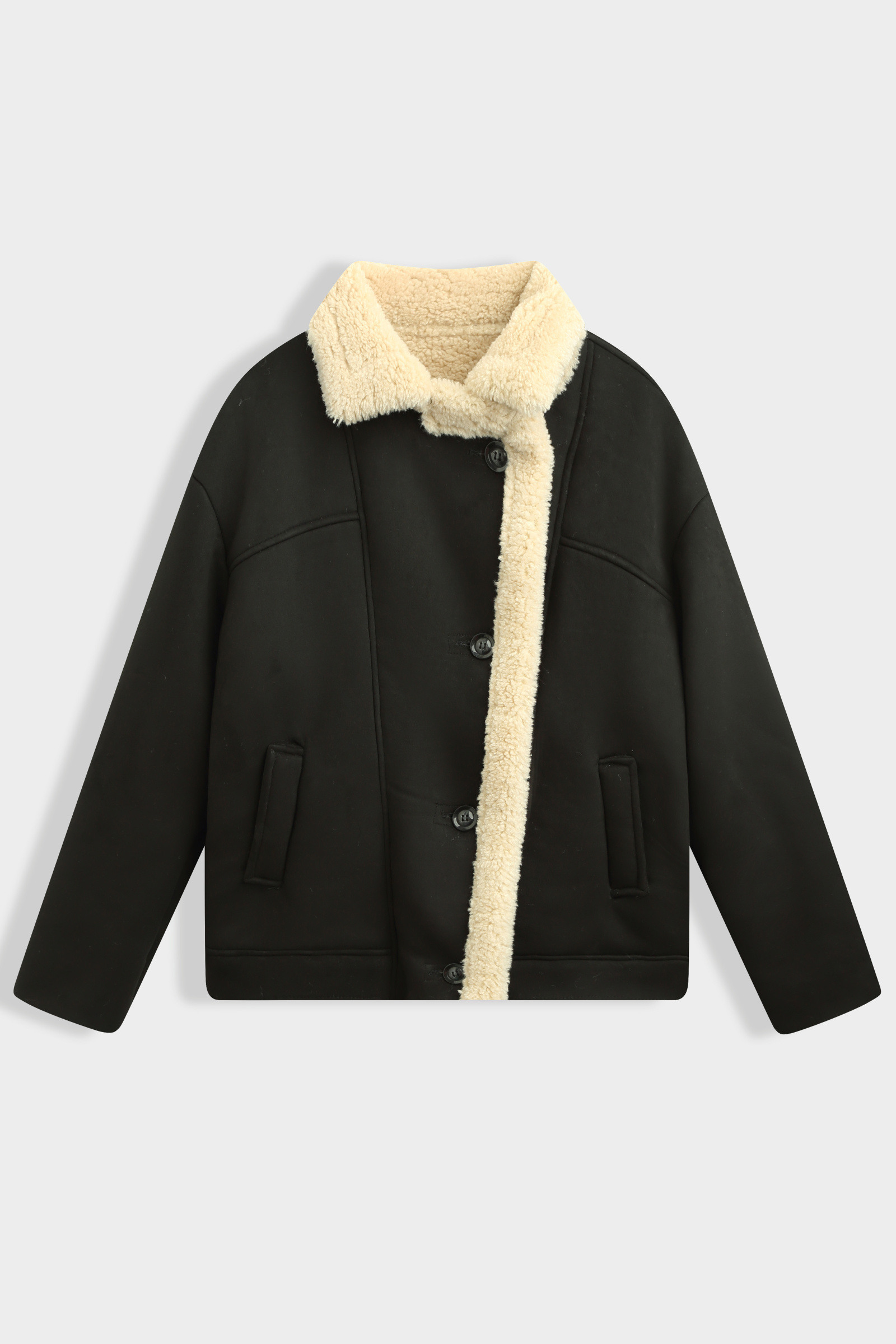 Grossiste Copperose - Blouson aviateur en daim synthétique doublé fausse fourrure