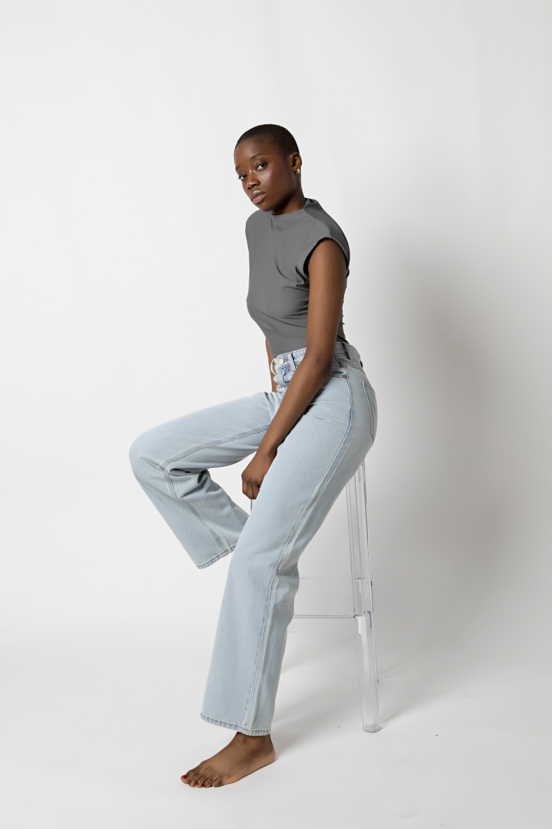 Grossista Copperose - Body drappeggiato con scollo alto