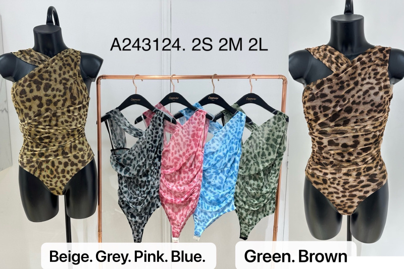Grossiste Copperose - Body en tulle drapé asymétrique