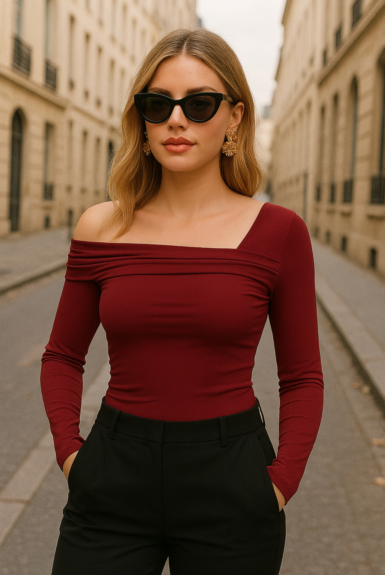 Grossiste Copperose - Body à encolure asymétrique