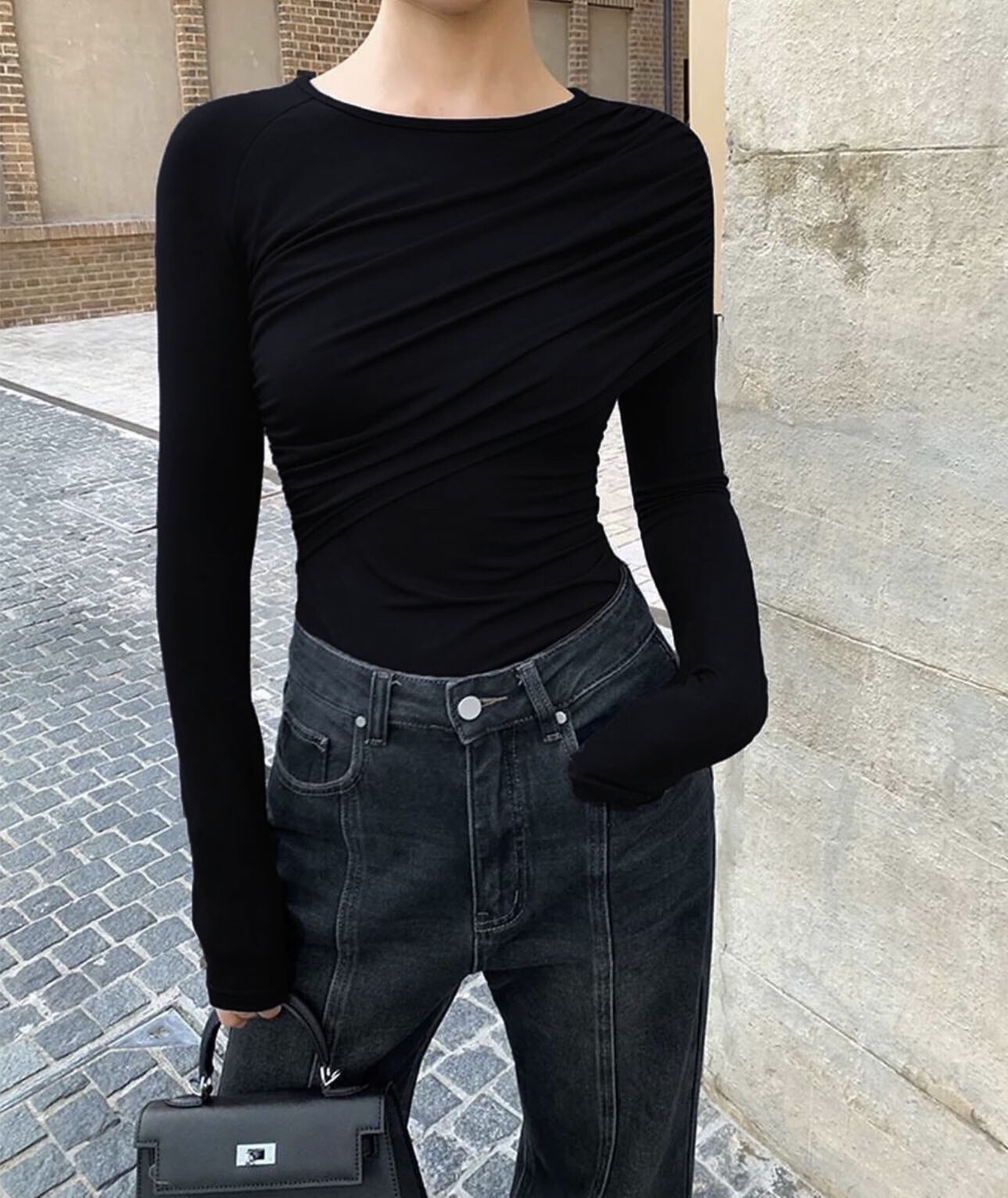 Grossiste Copperose - Body drapé empiècement superposé