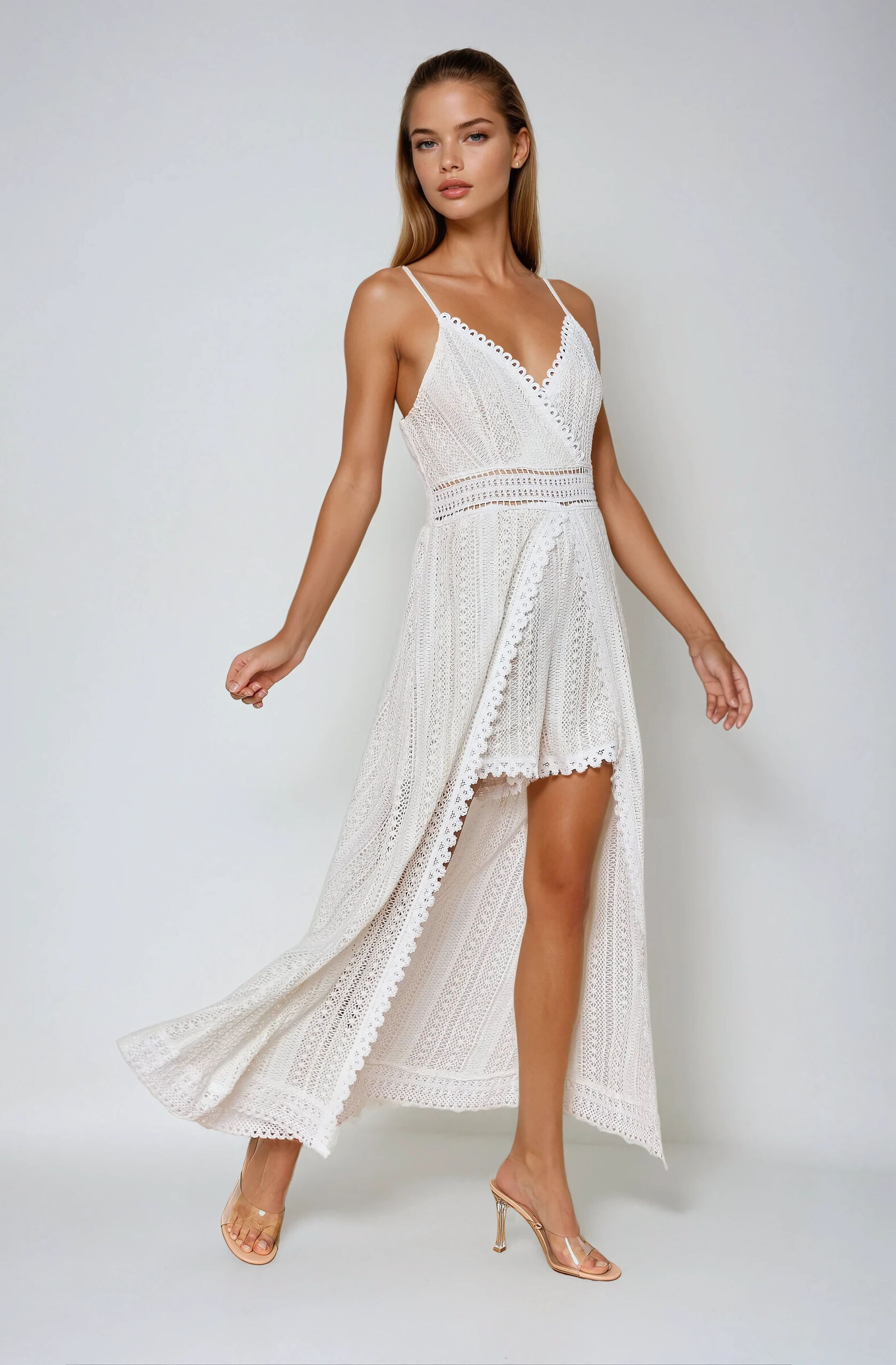Wholesaler Copperose - Combishort with lace split skirt