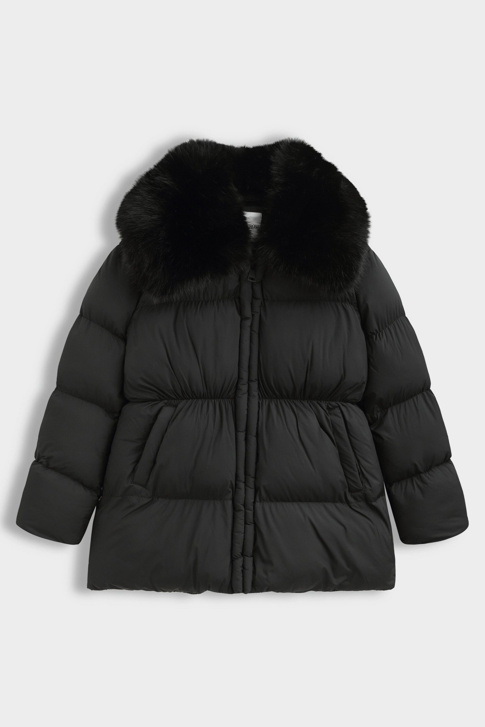 Großhändler Copperose - KURZE DAUNENJACKE MIT PELZKRAGEN