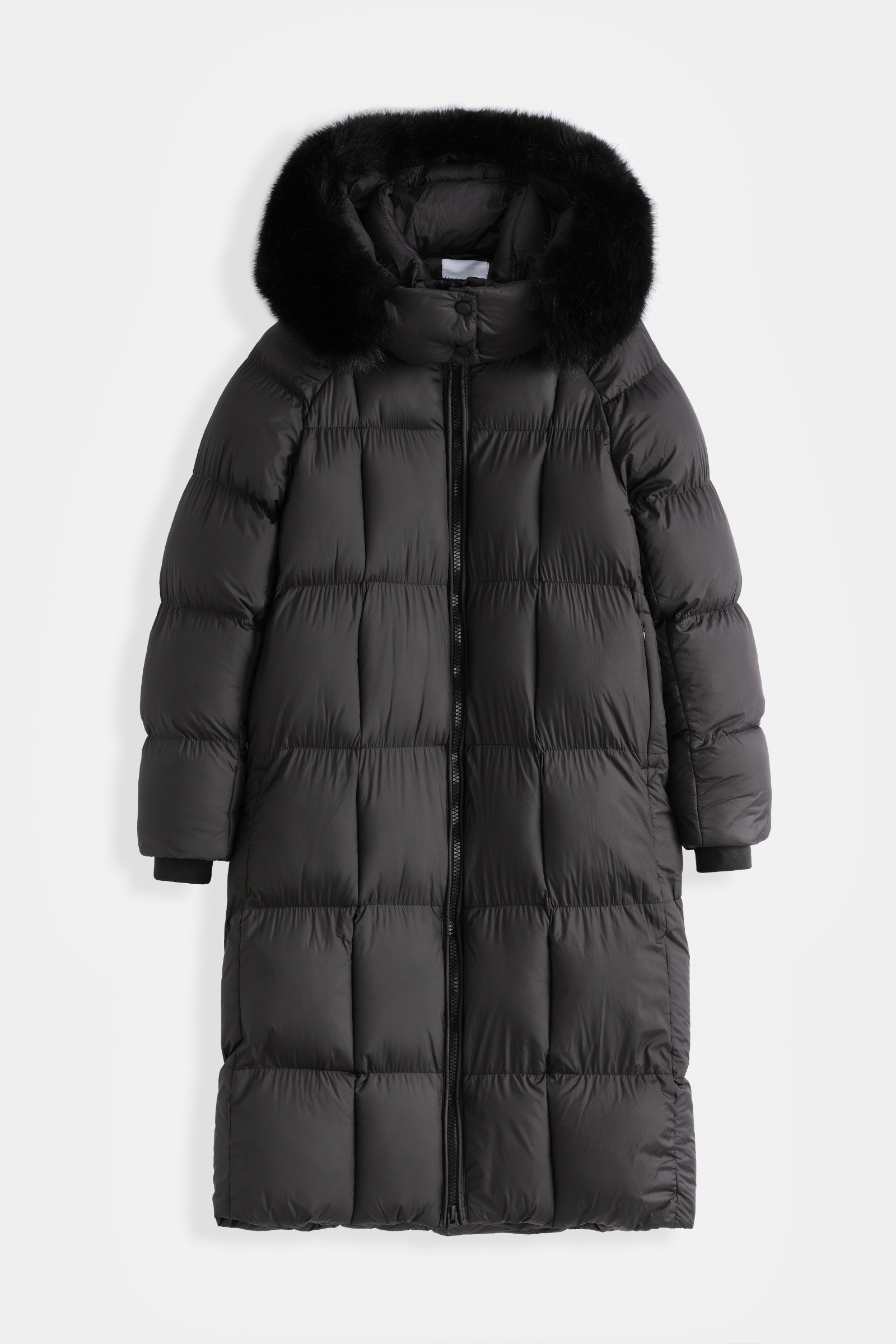 Grossiste Copperose - DOUDOUNE LONGUE MATELASSÉE À CAPUCHE EN FAUSSE FOURRURE ET EMMANCHURES RAGLAN