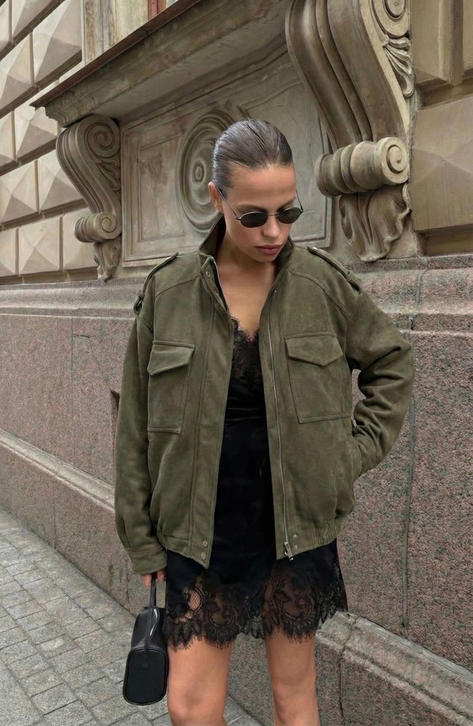 Großhändler Copperose - WILDLEDER-OPTIK JACKE MIT HOHEM KRAGEN