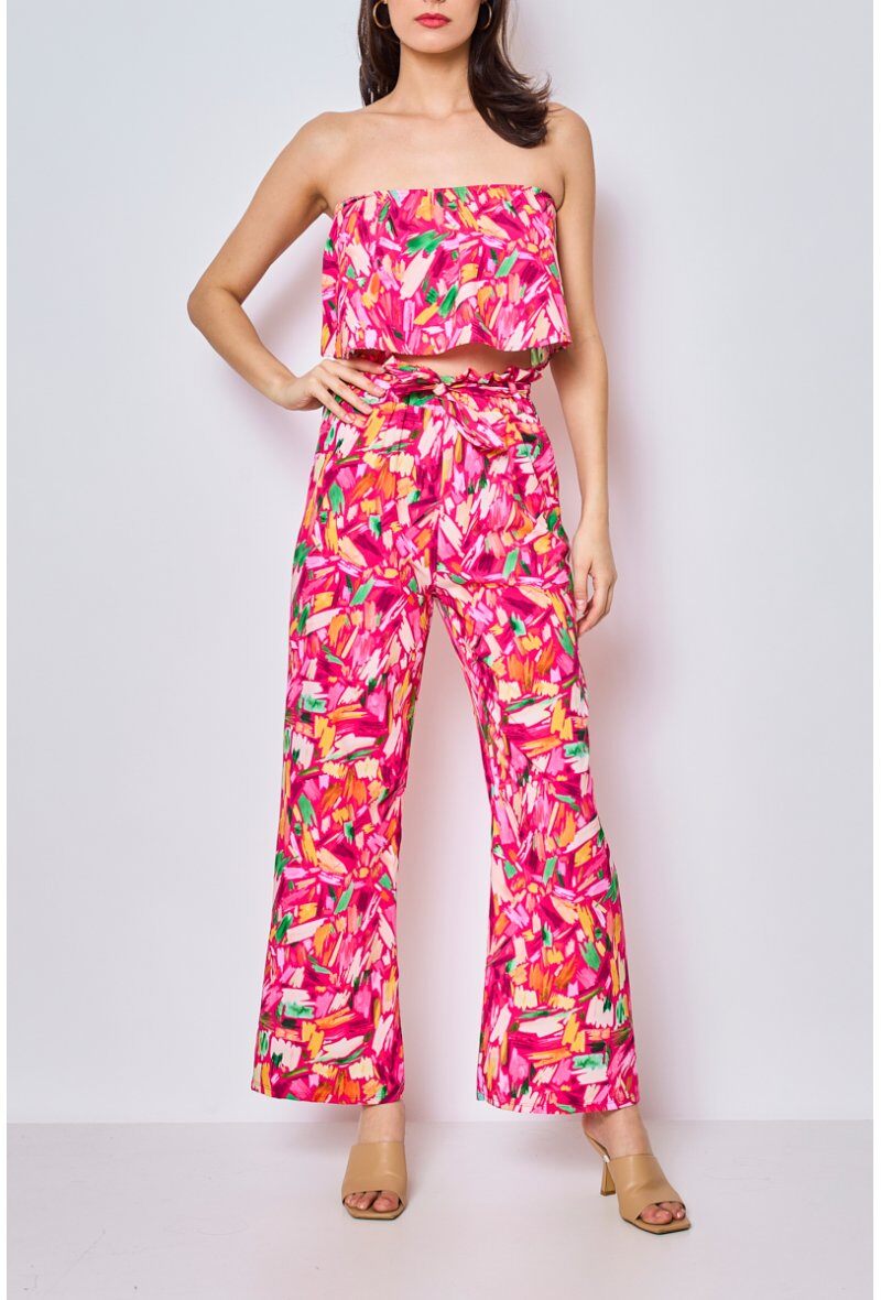Mayorista Copperose Outlet - Conjunto de top y pantalones estampados