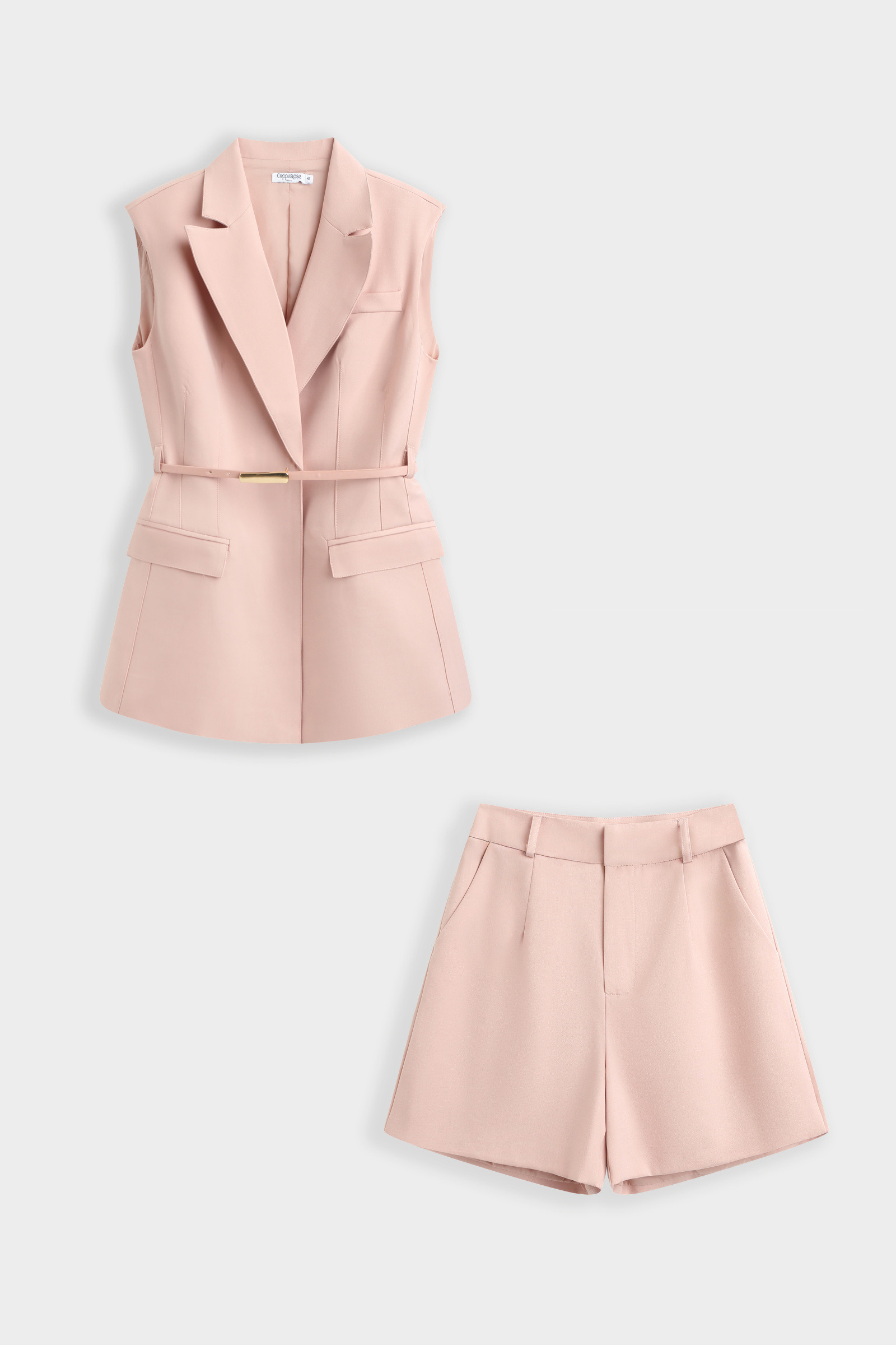 Wholesaler Copperose - SUIT VEST AND BELTED BERMUDA SHORTS SET