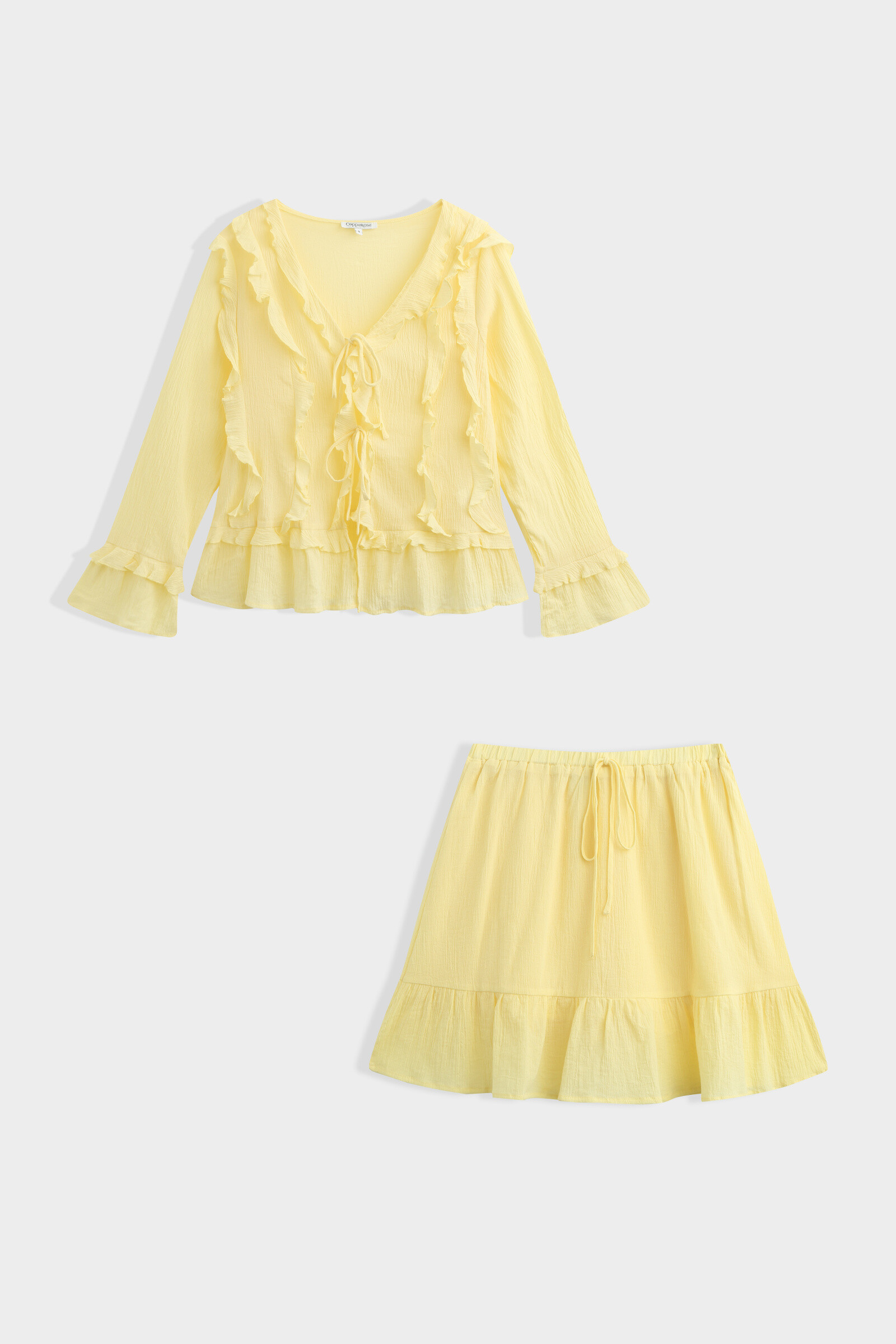 Grossiste Copperose - Ensemble volanté en coton et liens à nouer