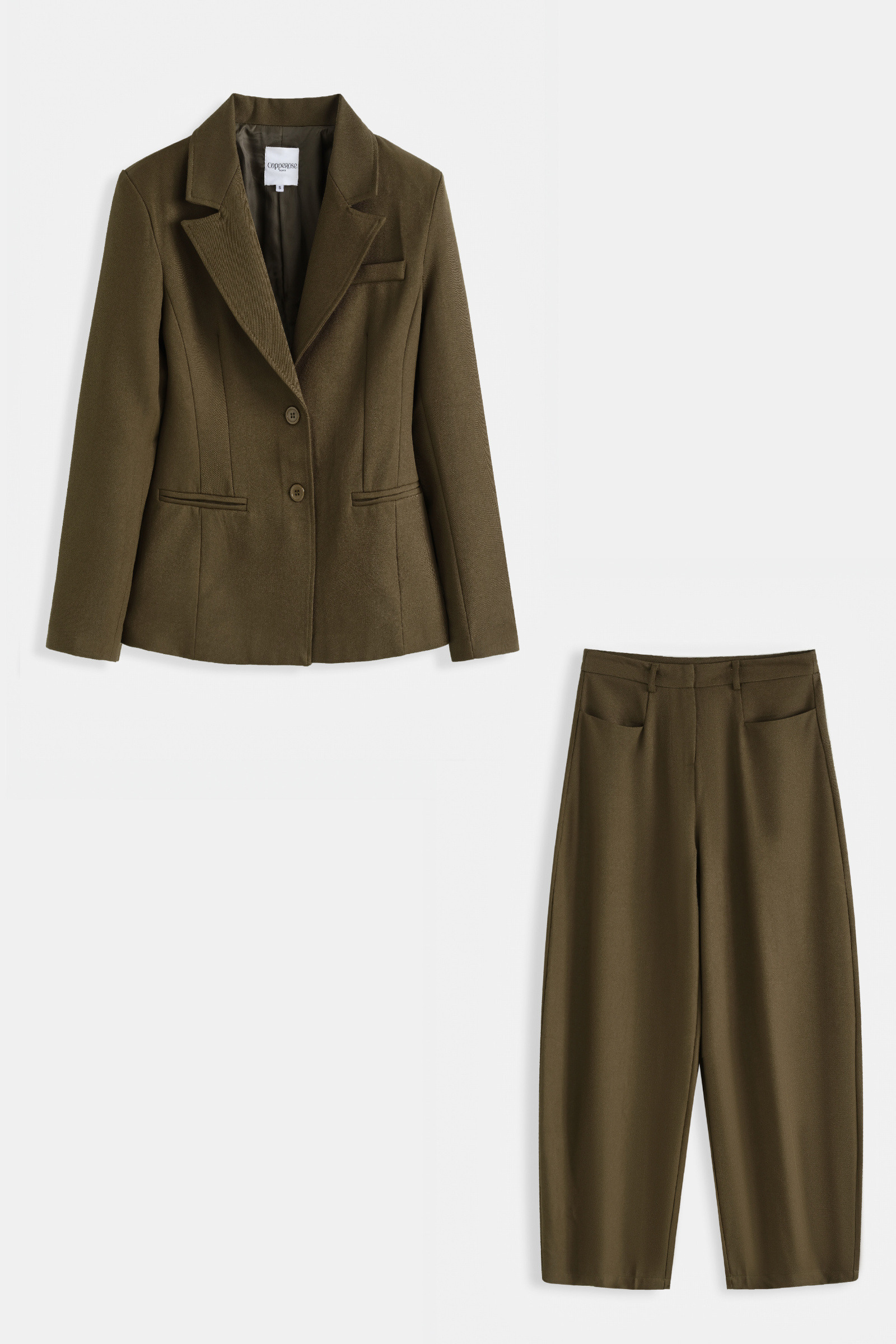 Großhändler Copperose - Anzugset mit taillierter Jacke und weit geschnittener Hose