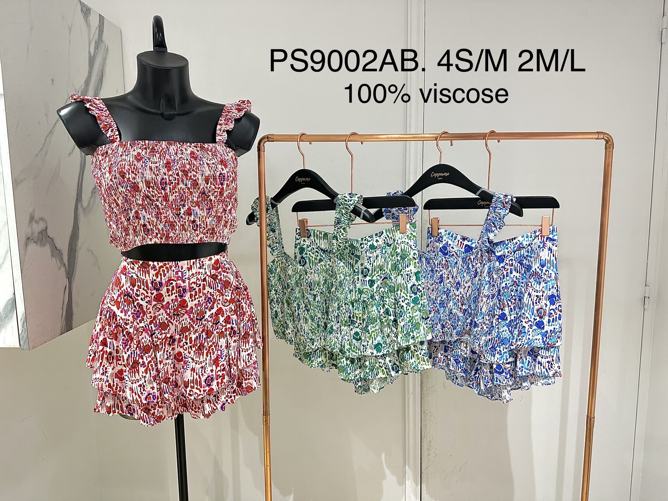 Grossista Copperose - Set top e gonna stampata