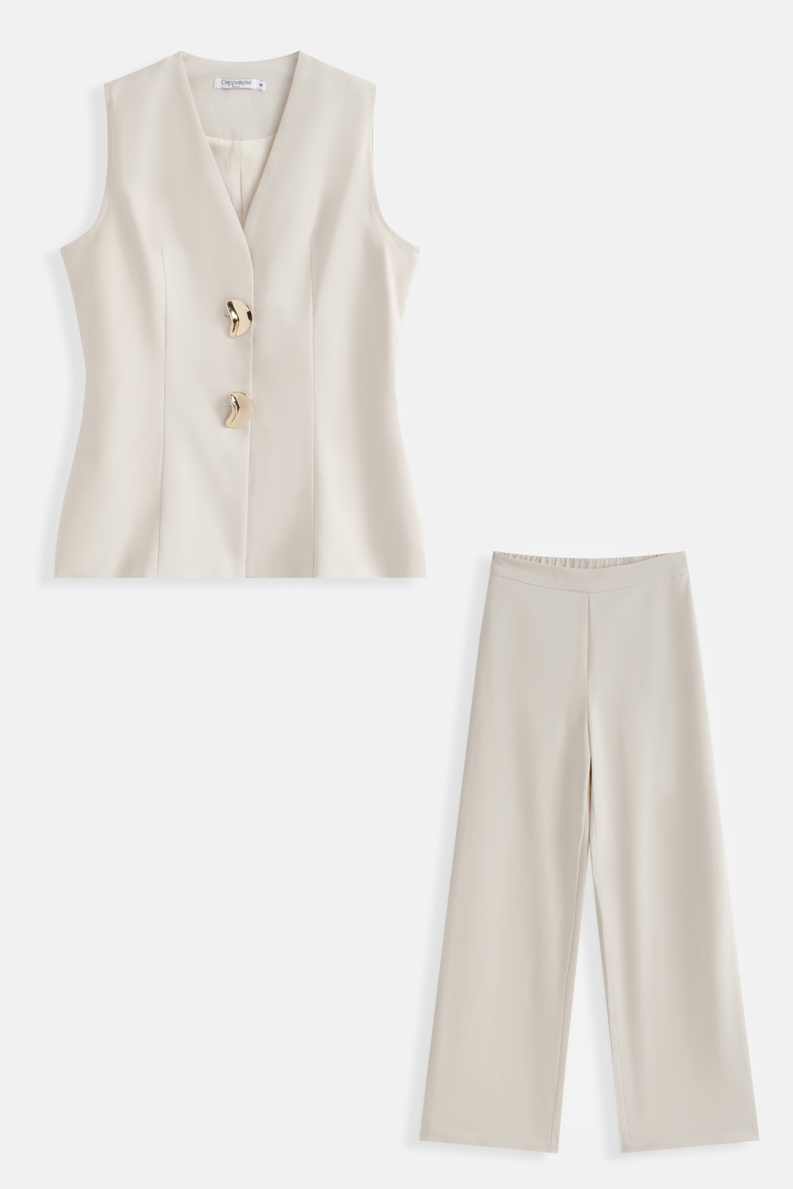 Mayorista Copperose - CONJUNTO DE PANTALÓN ANCHO FLUIDO Y CHALECO