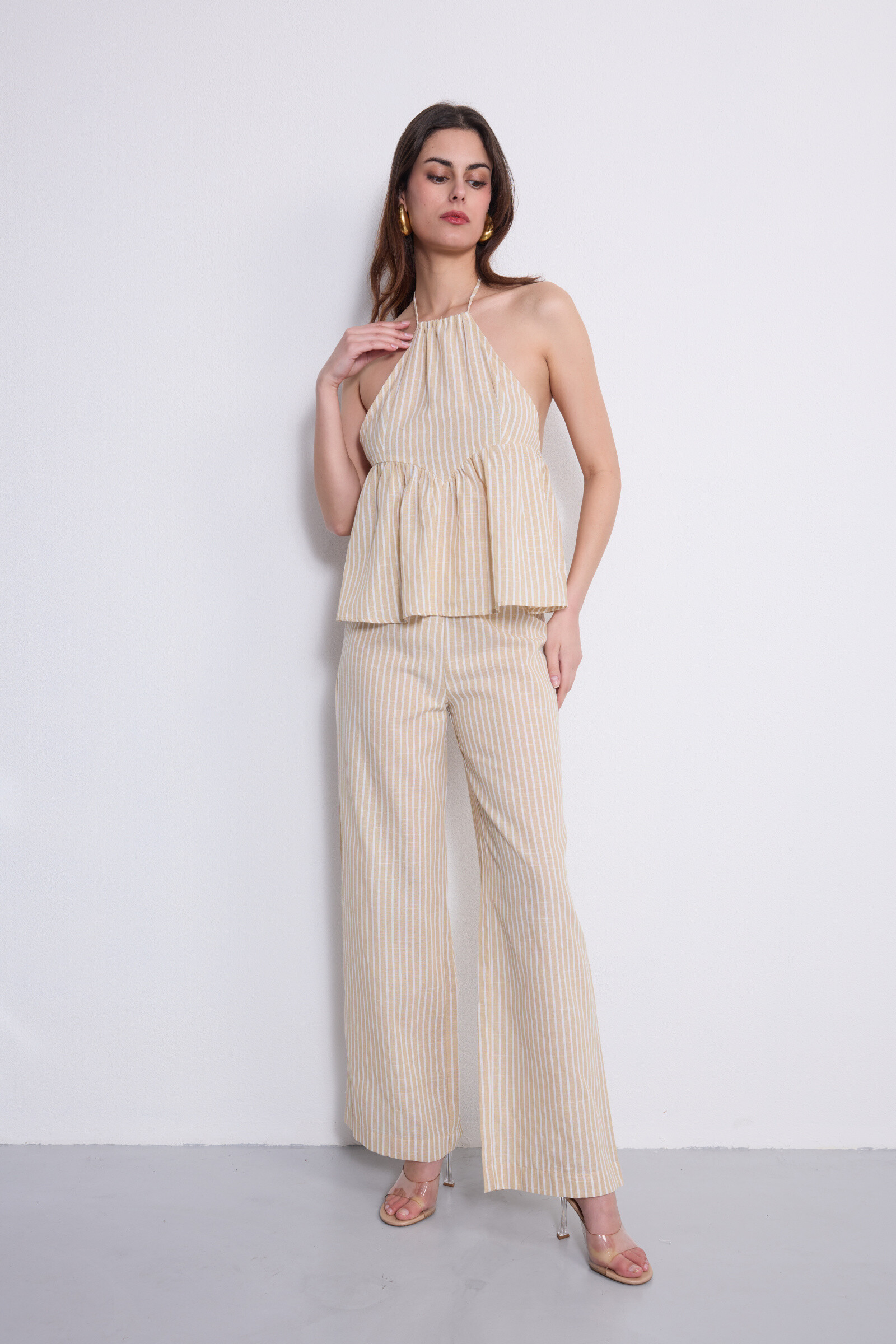 Grossiste Copperose - Ensemble rayé en coton mélangé
