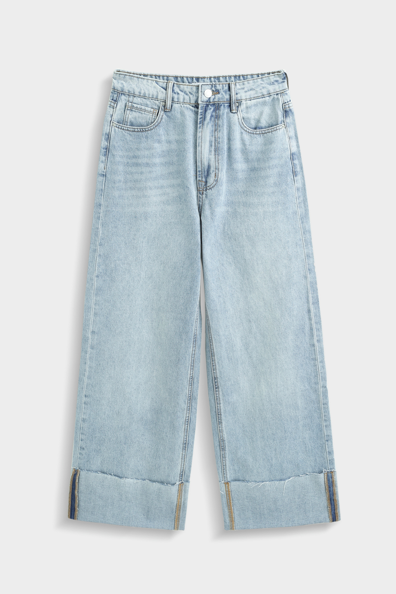 Grossiste Copperose - JEAN WIDE LEG À REVERS EFFILOCHE