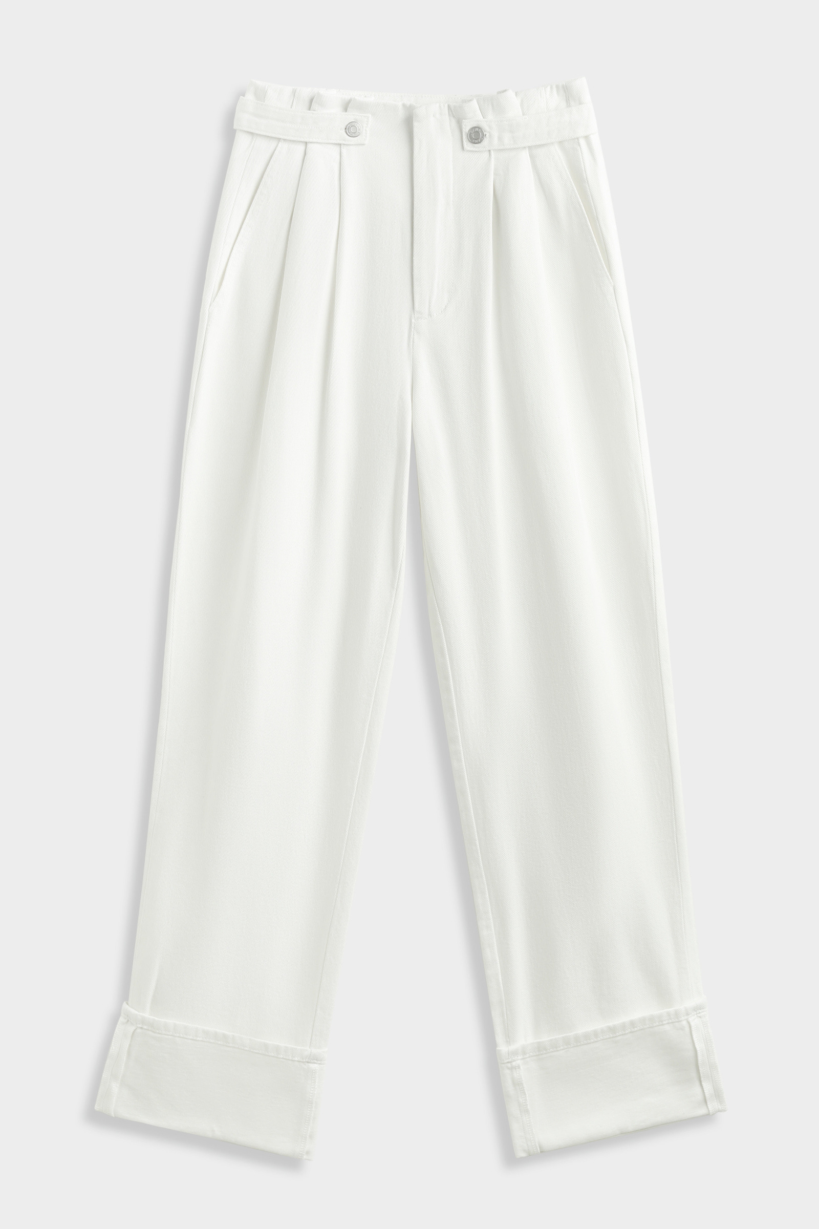 Grossiste Copperose - PANTALON EN JEAN TAILLE HAUTE AVEC PLIS ET REVERS