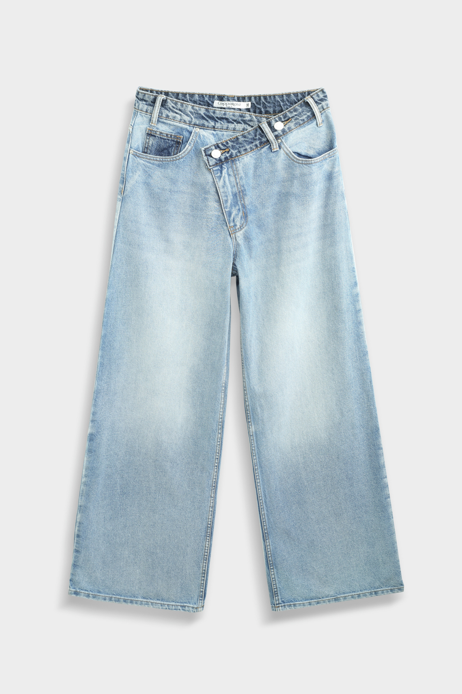 Grossiste Copperose - JEAN LARGE CROISÉ EN DENIM 100 % COTON