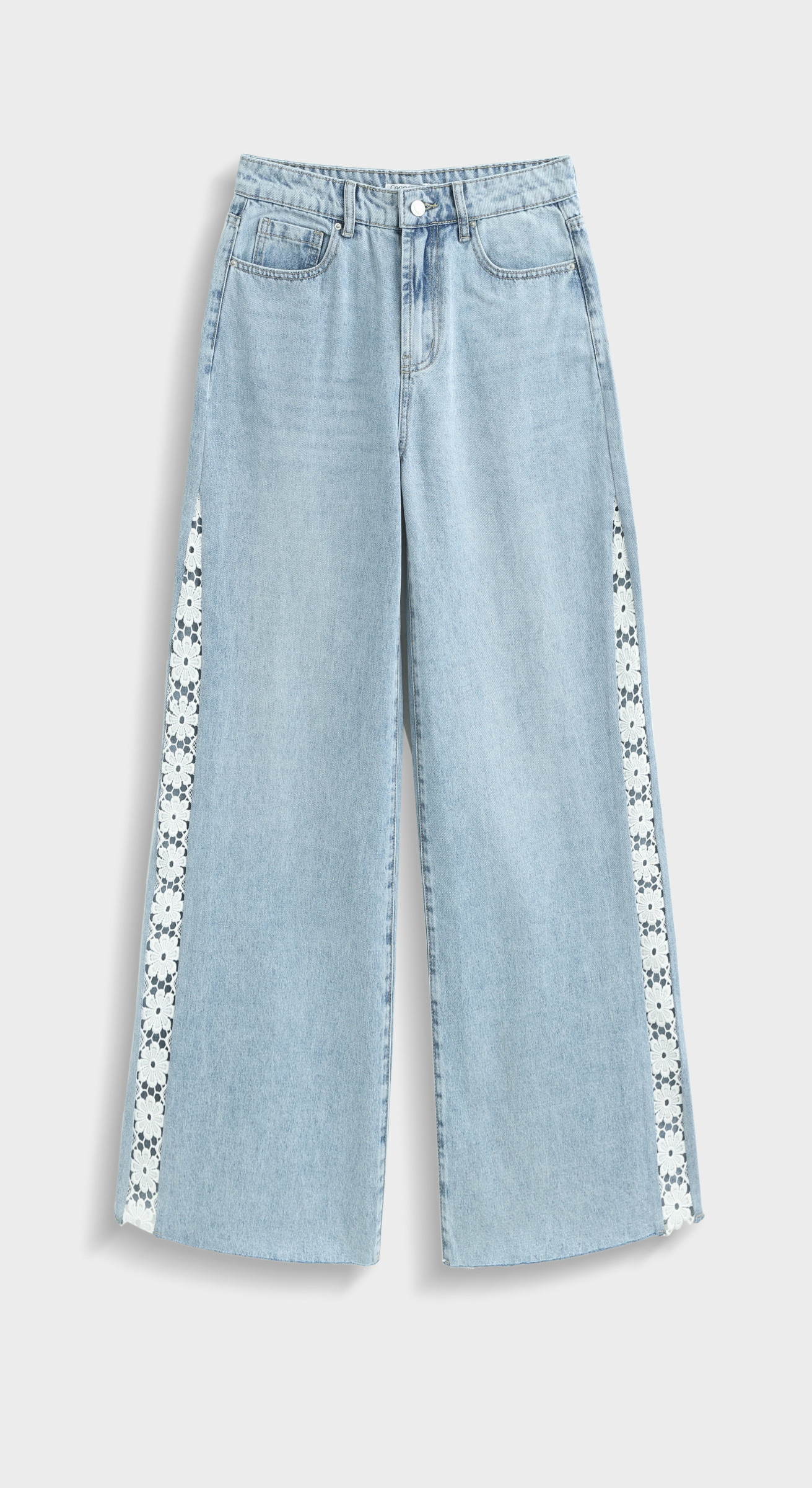 Mayorista Copperose - PANTALÓN ANCHO DENIM CON ENCAJE