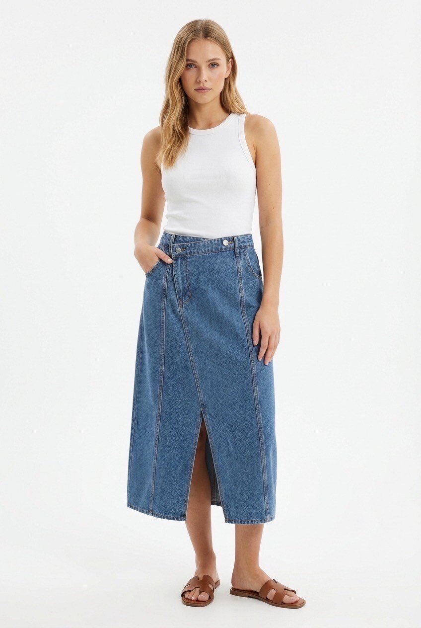 Grossiste Copperose - JUPE MIDI EN DENIM