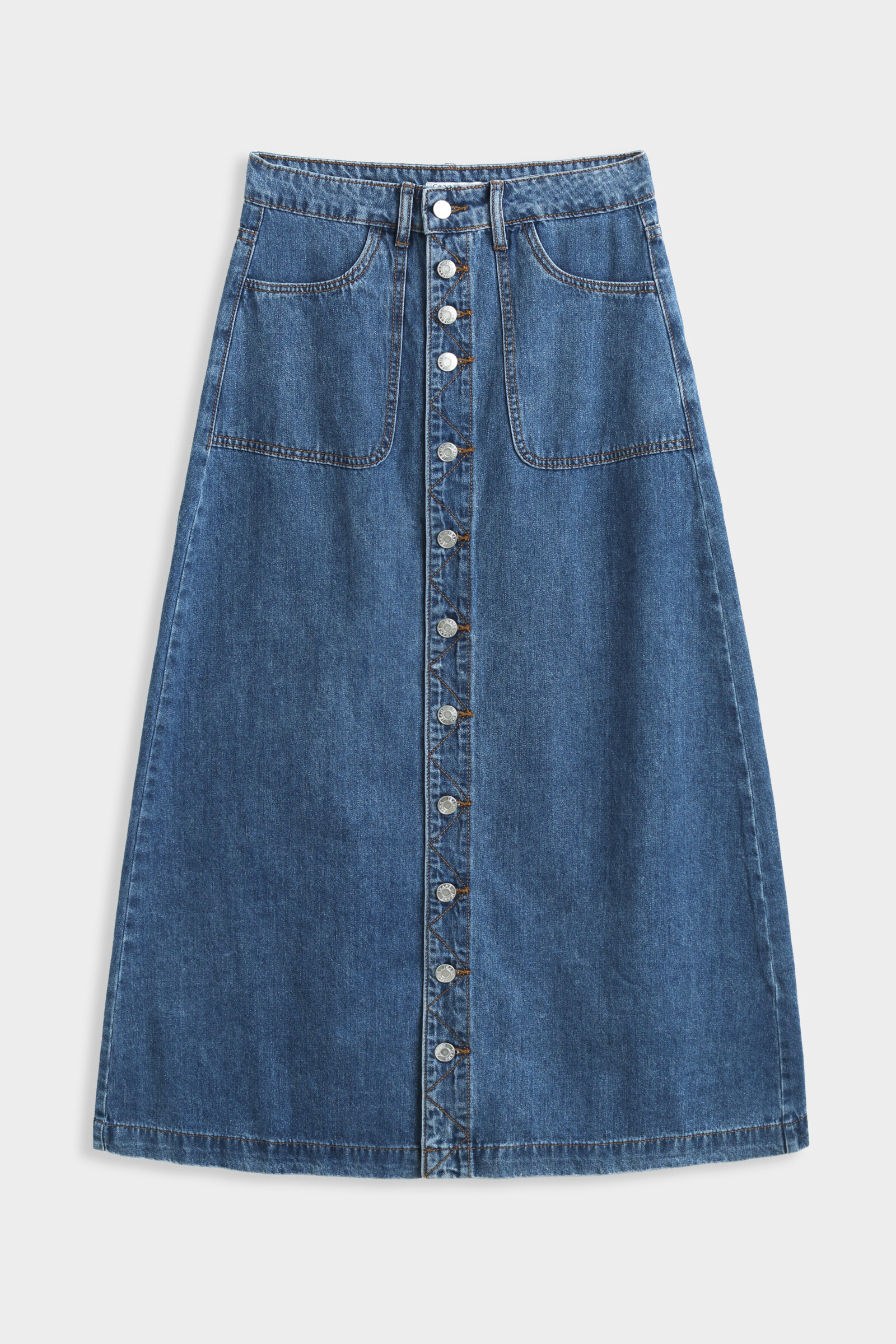 Wholesaler Copperose - Buttoned denim trapeze skirt