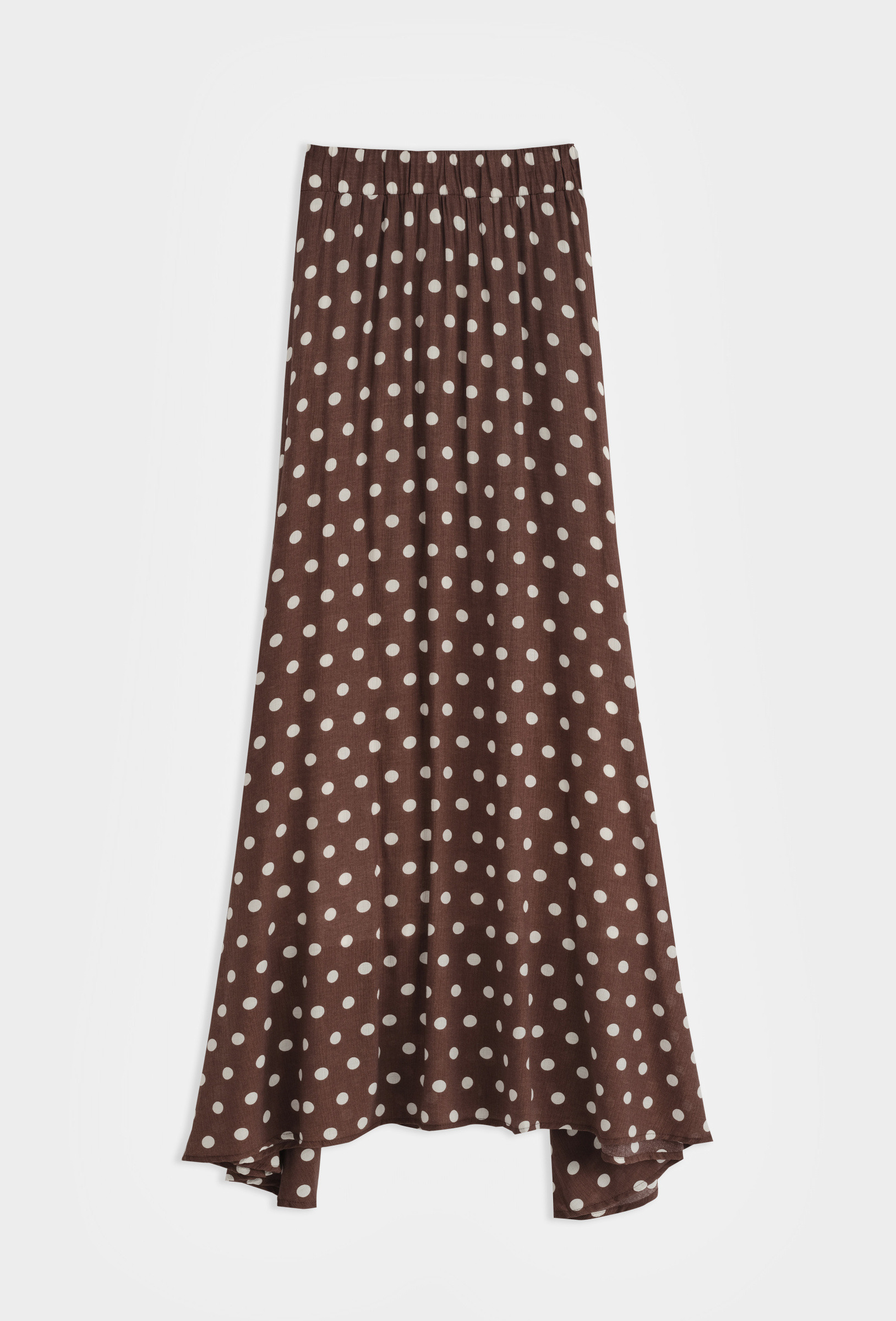 Grossiste Copperose - JUPE LONGUE ASYMÉTRIQUE À POIS