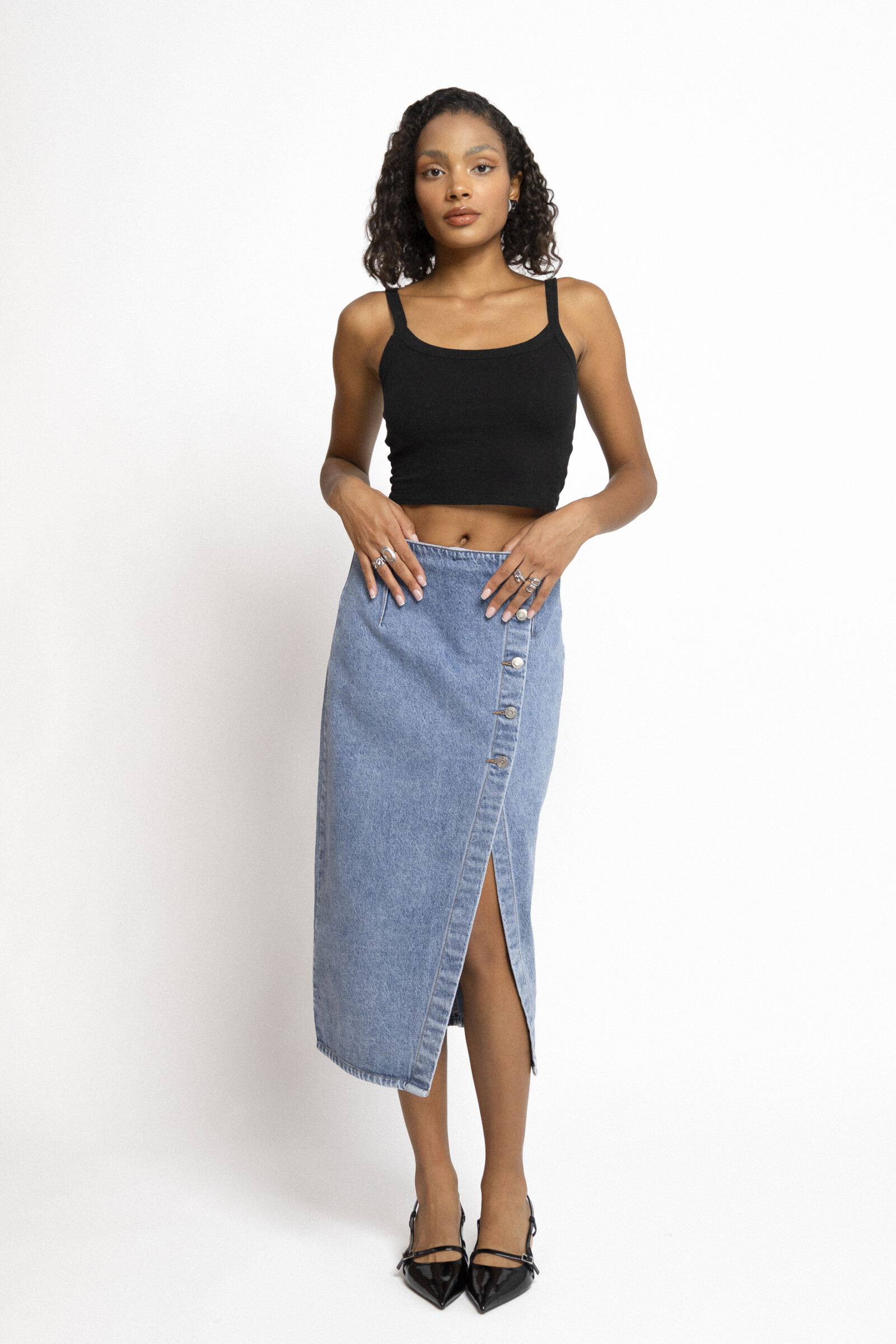 Grossista Copperose - Gonna di jeans con bottoni