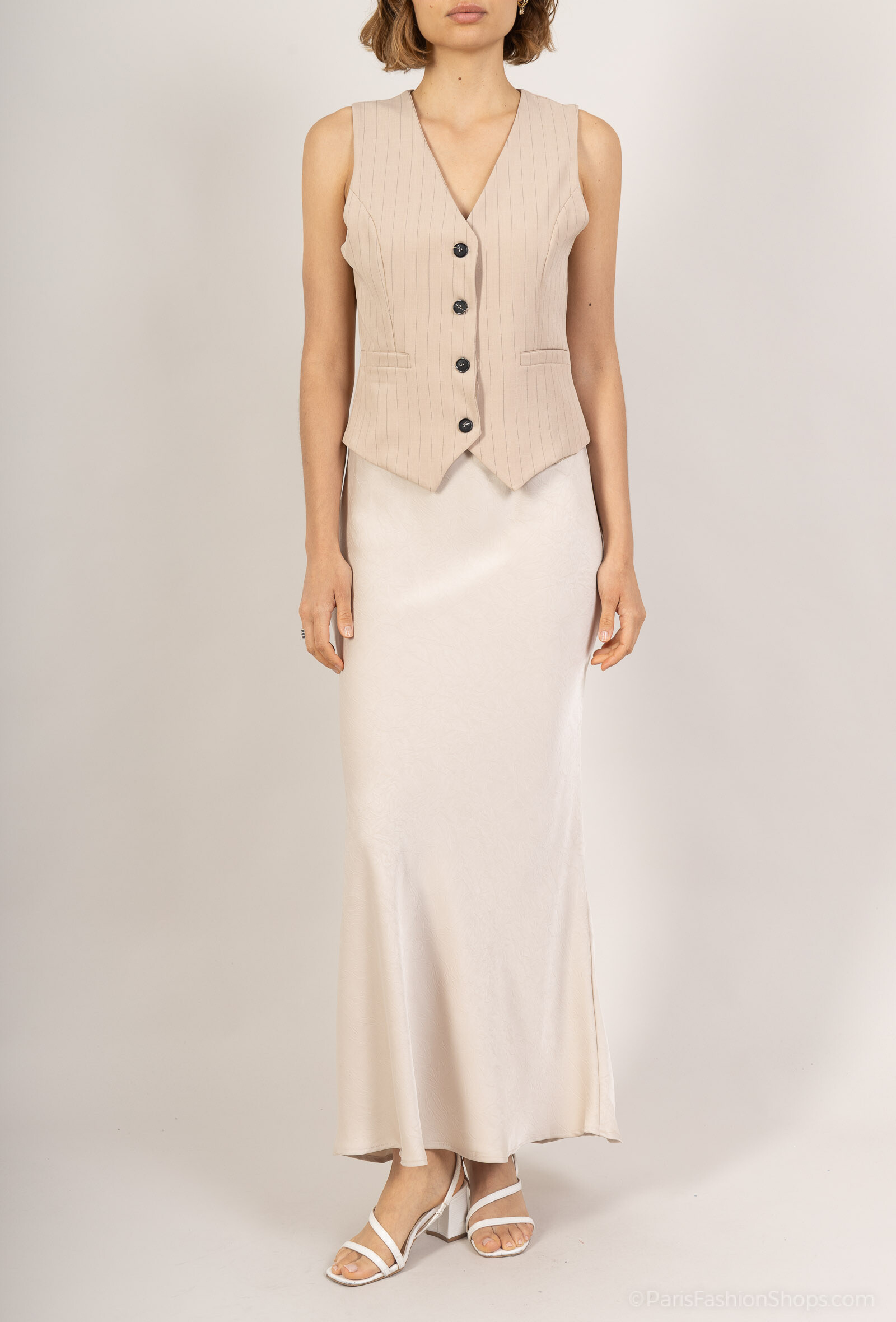 Grossista Copperose - Gonna di raso jacquard lungo
