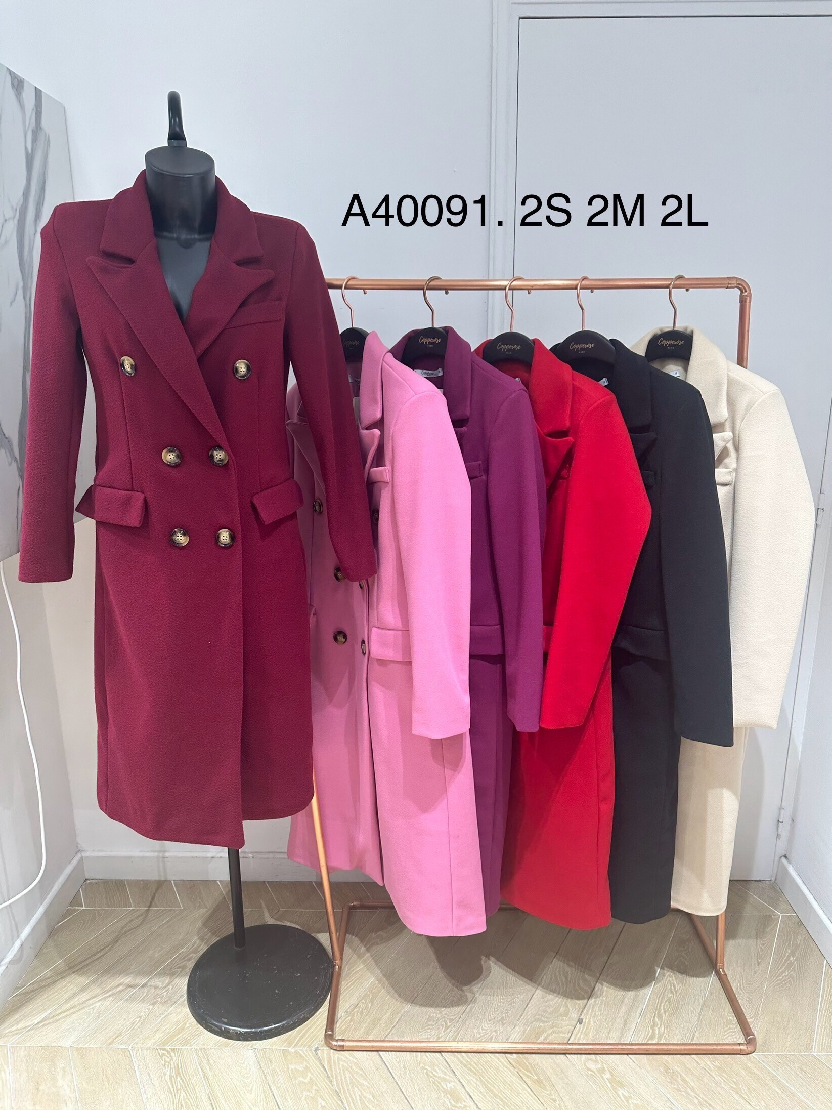 Grossista Copperose - Cappotto lungo e aderente