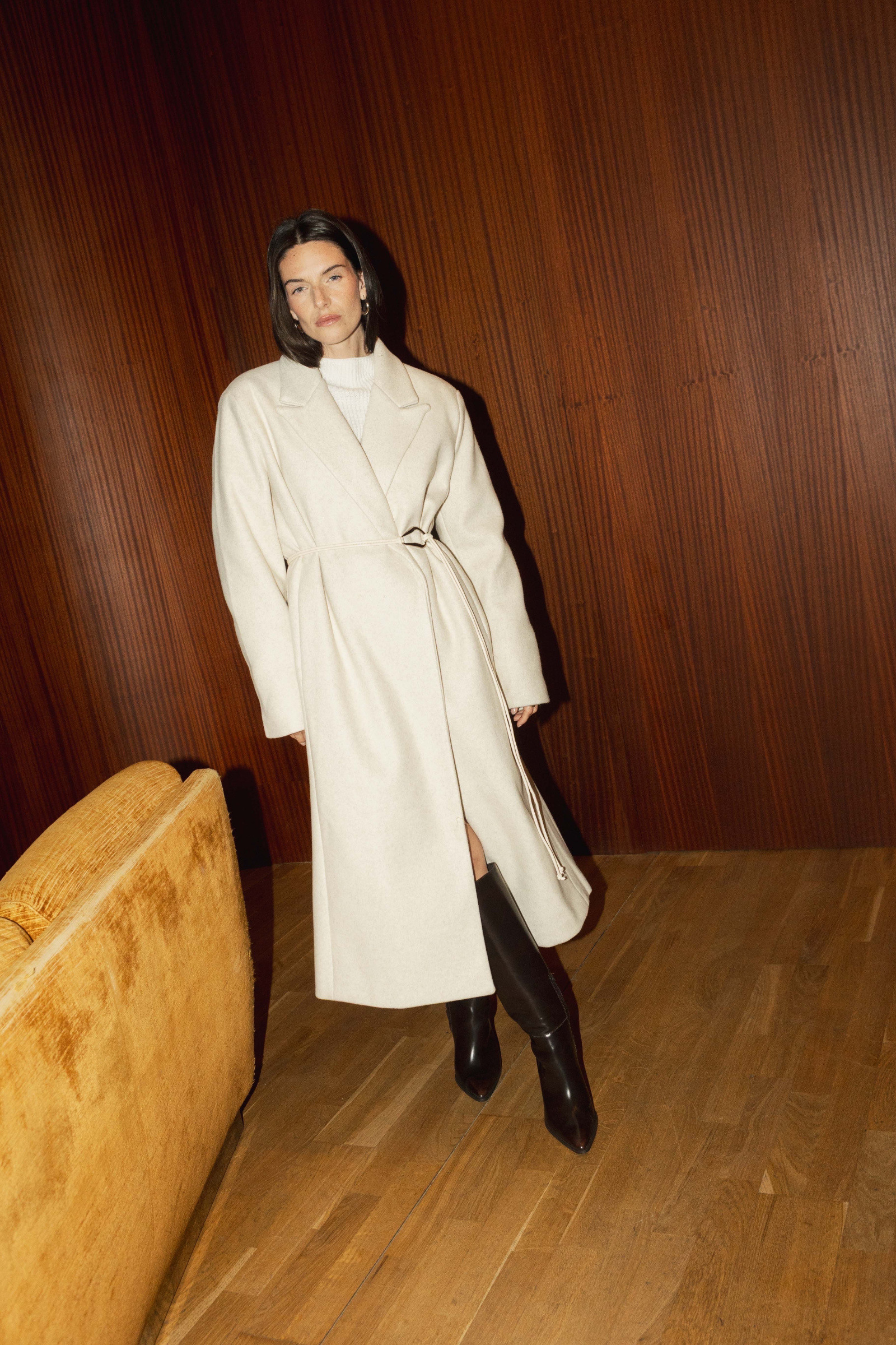 Grossiste Copperose - Manteau avec ceinture en boucle d'oreille