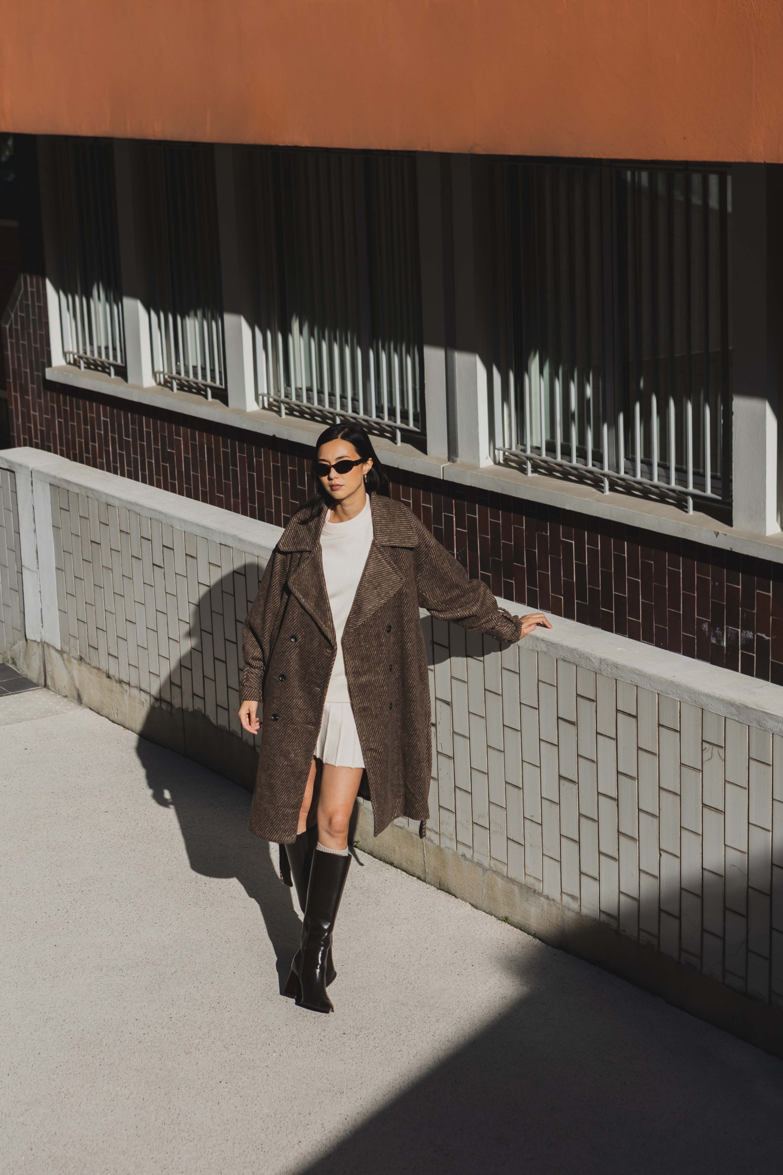 Wholesaler Copperose - Belted herringbone coat