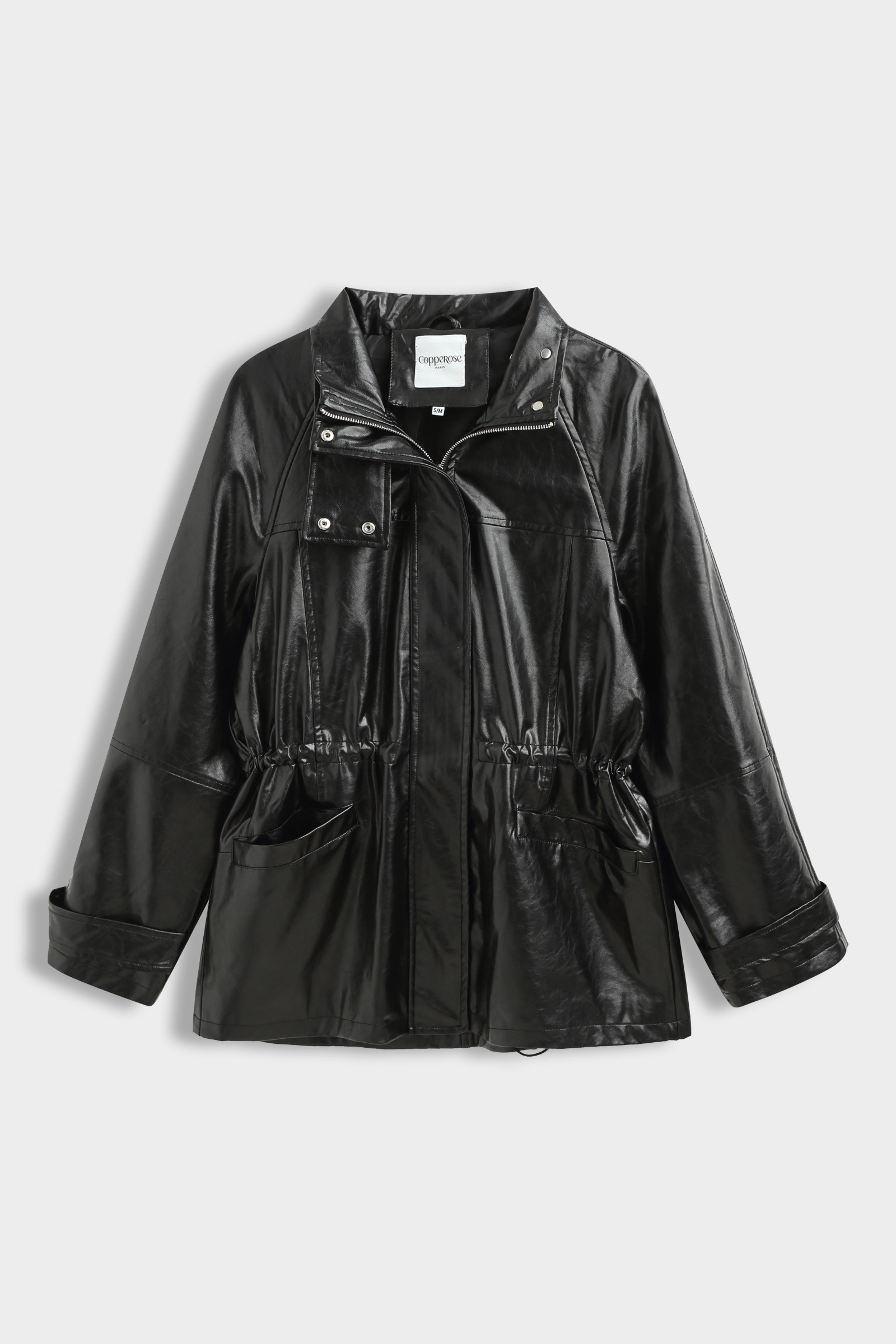 Wholesaler Copperose - MID-LENGTH JACKET IN SHINY FAUX LEATHER