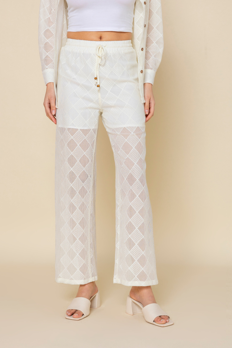 Grossiste Copperose Outlet - Pantalon en dentelle doublé