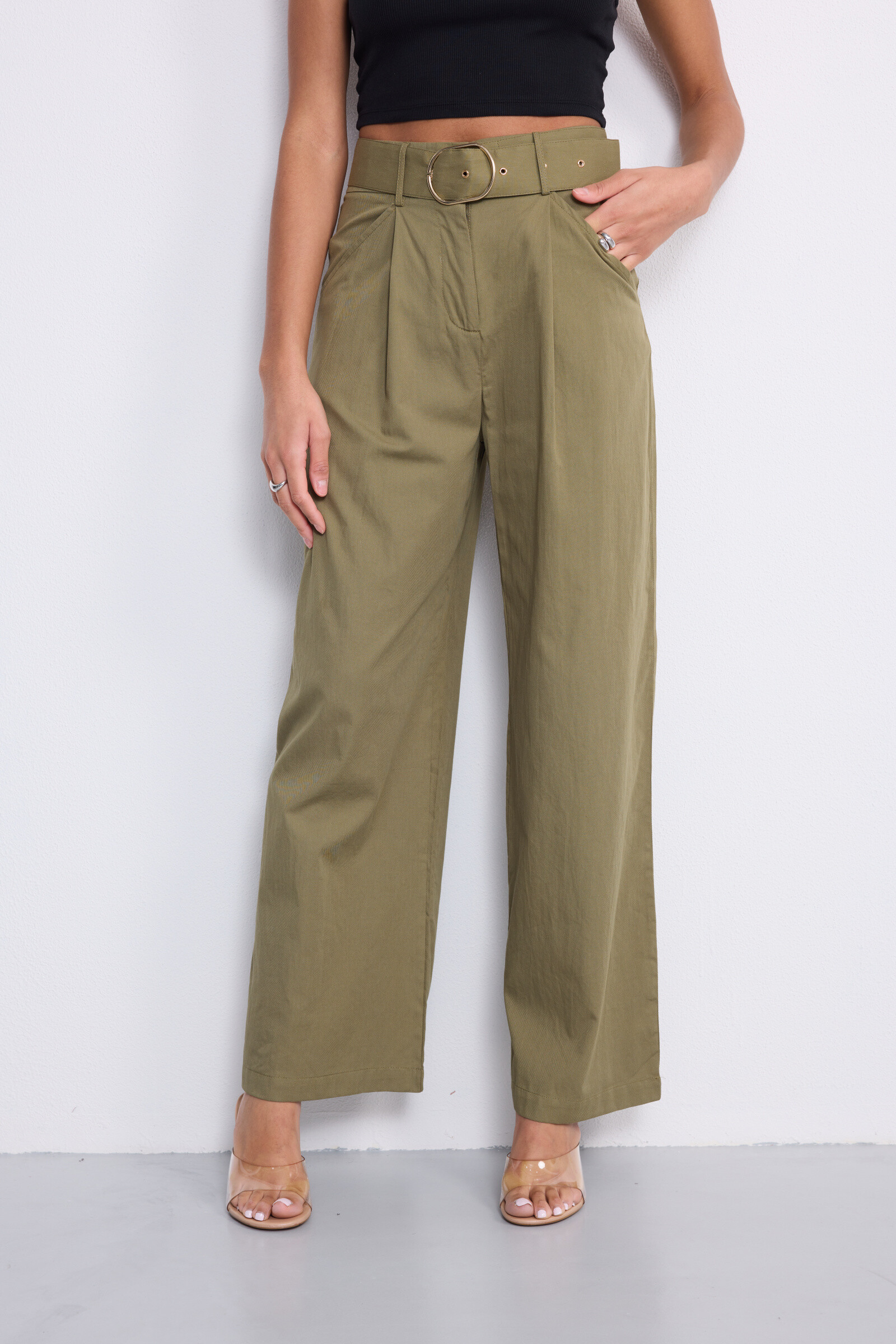 Grossista Copperose - Pantaloni da pinza grandi con cintura