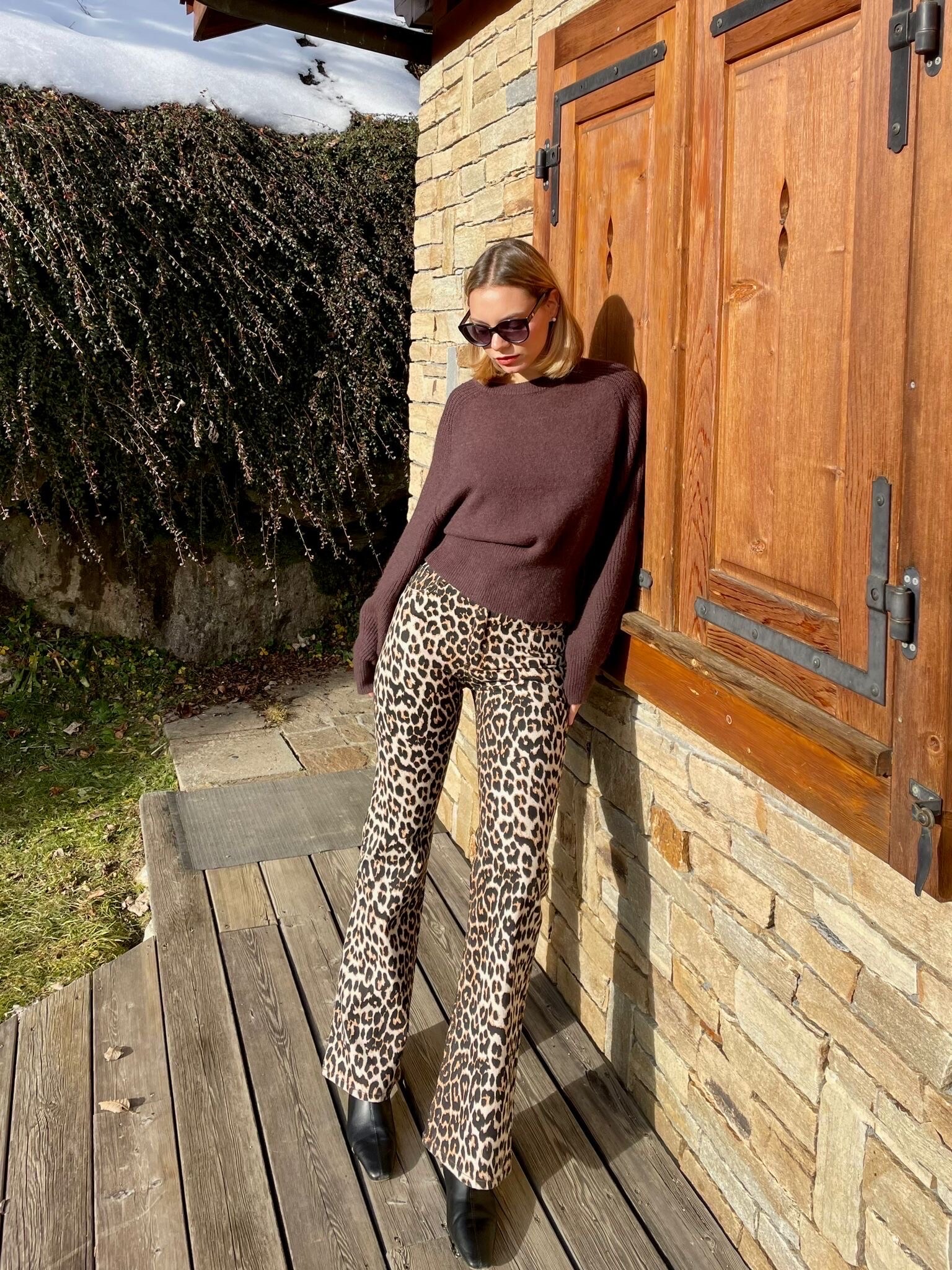 Mayorista Copperose - Pantalones vaqueros con estampado de leopardo