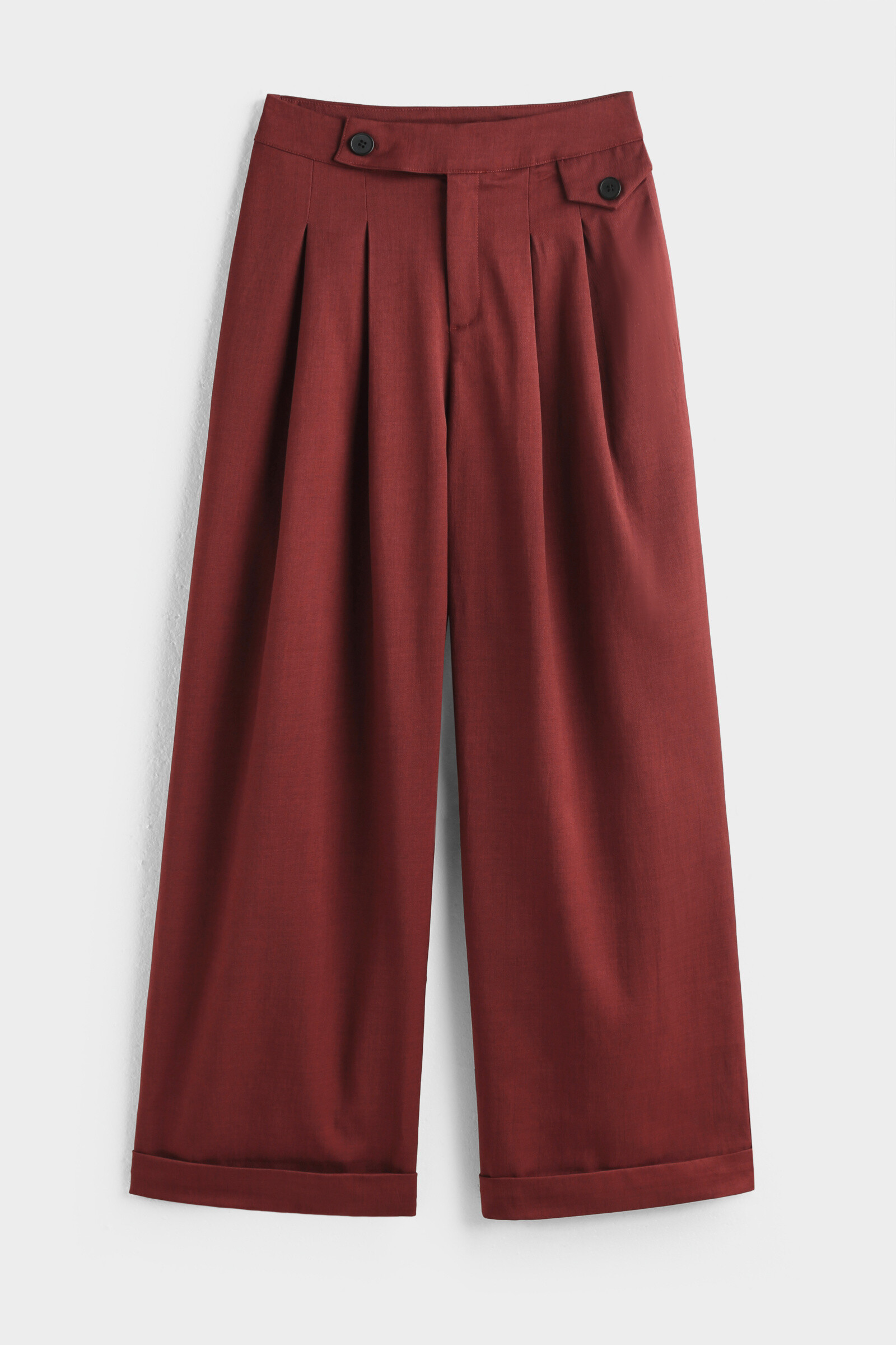 Mayorista Copperose - Grandes pantalones plegables y detalles abotonados