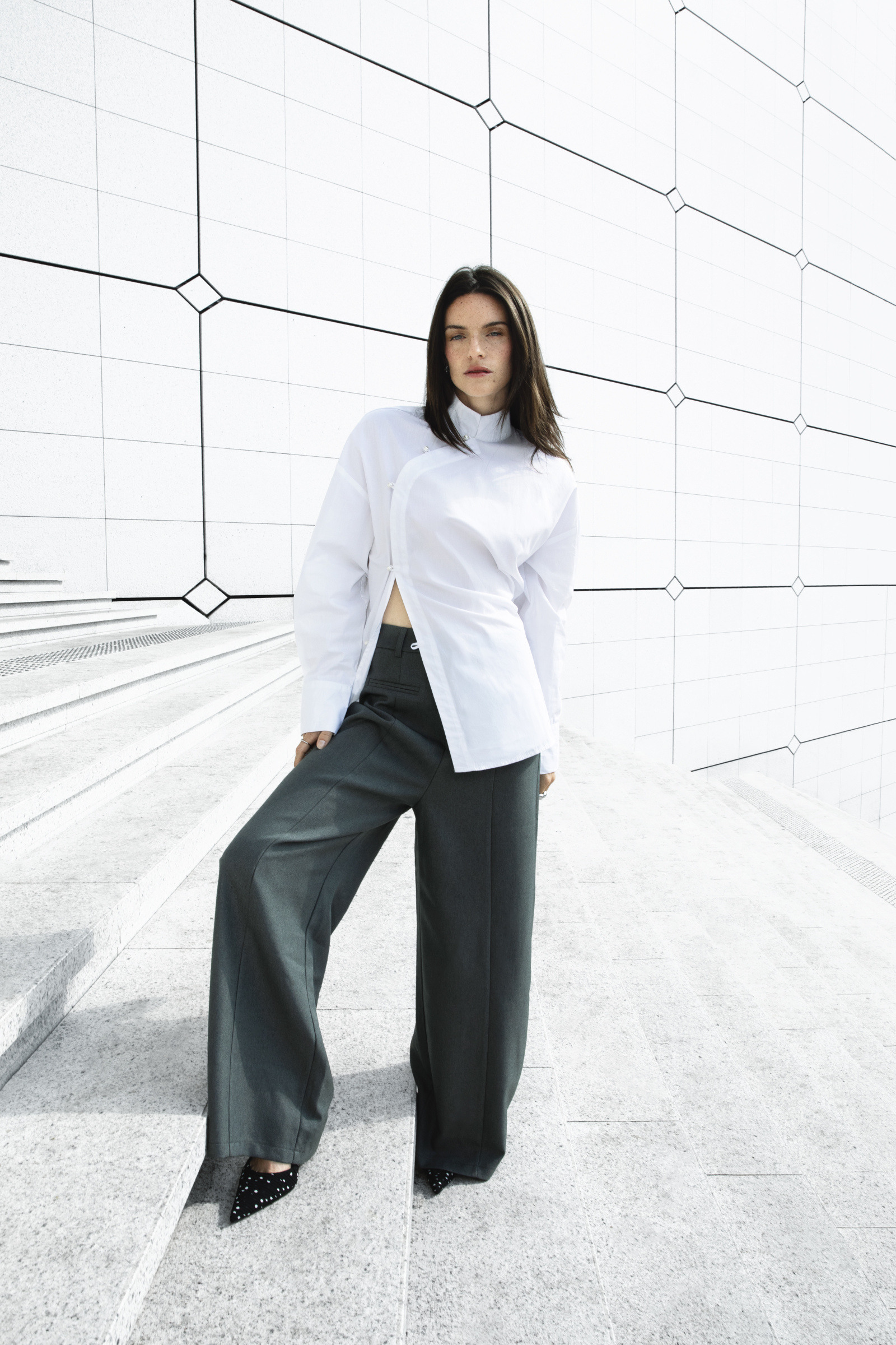 Grossiste Copperose - PANTALON LARGE À COUTURES MARQUÉES
