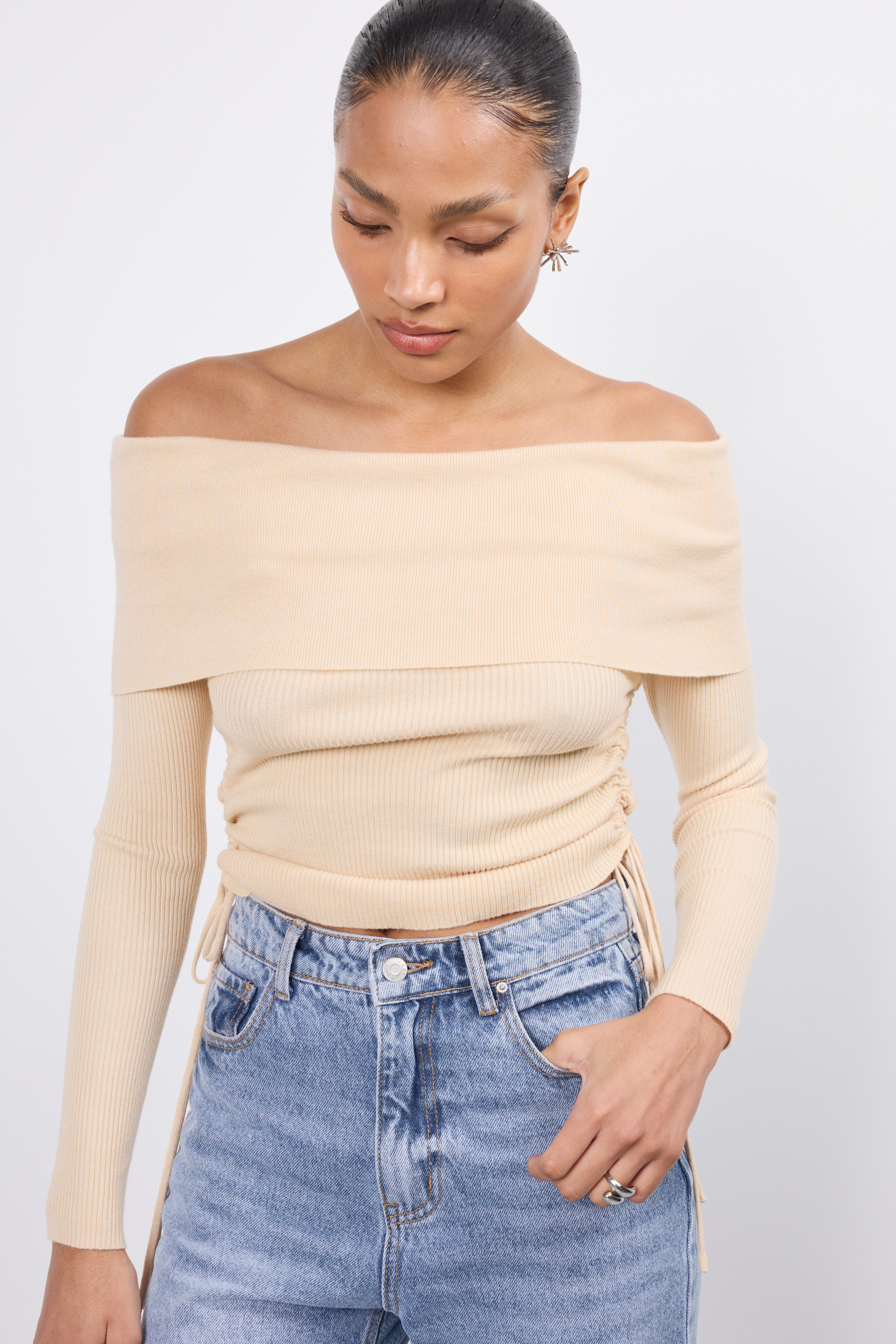 Mayorista Copperose Outlet - Jersey de punto fino con cuello bardot