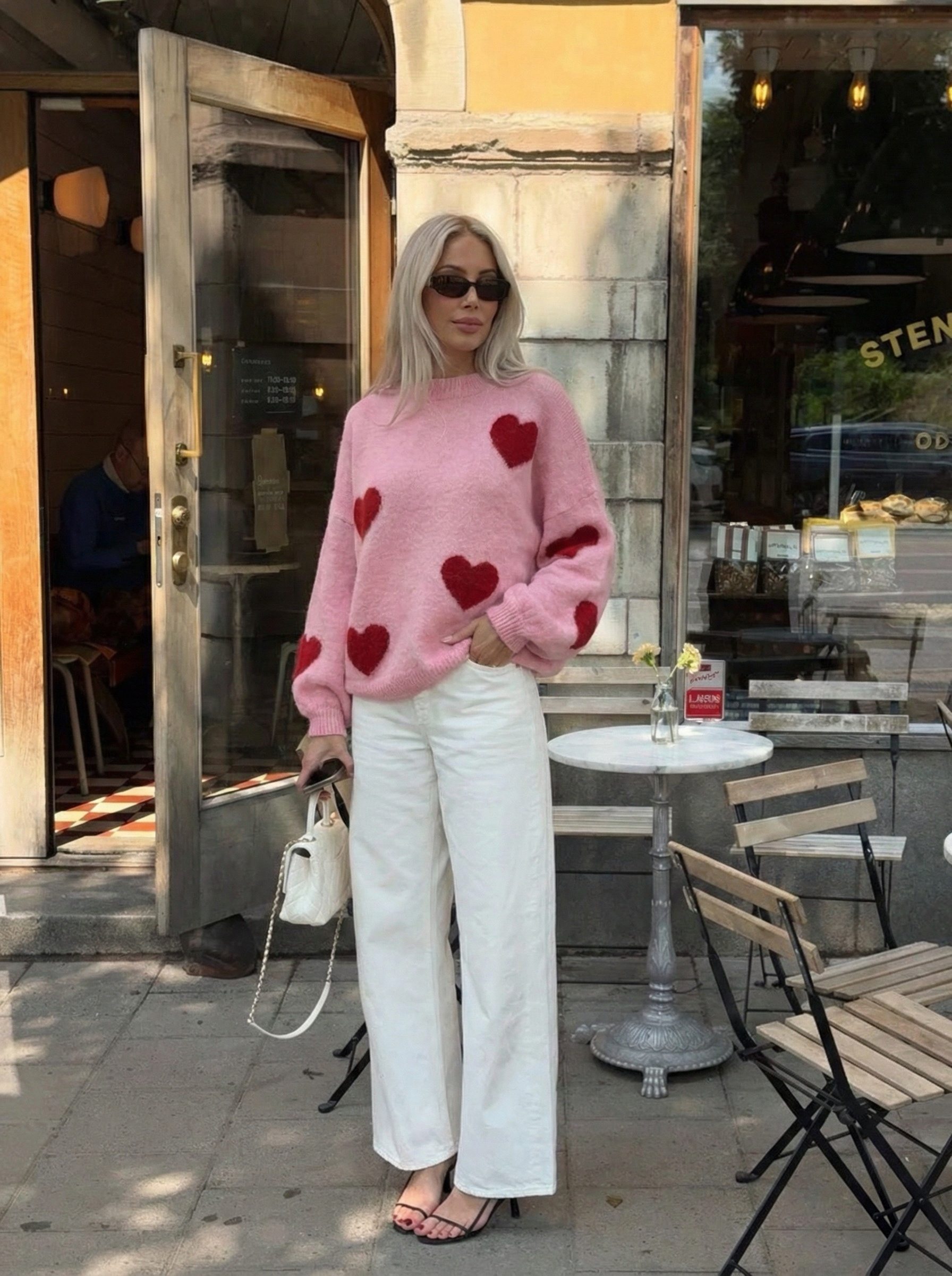 Grossiste Copperose - PULL MOTIFS COEURS EN MAILLE