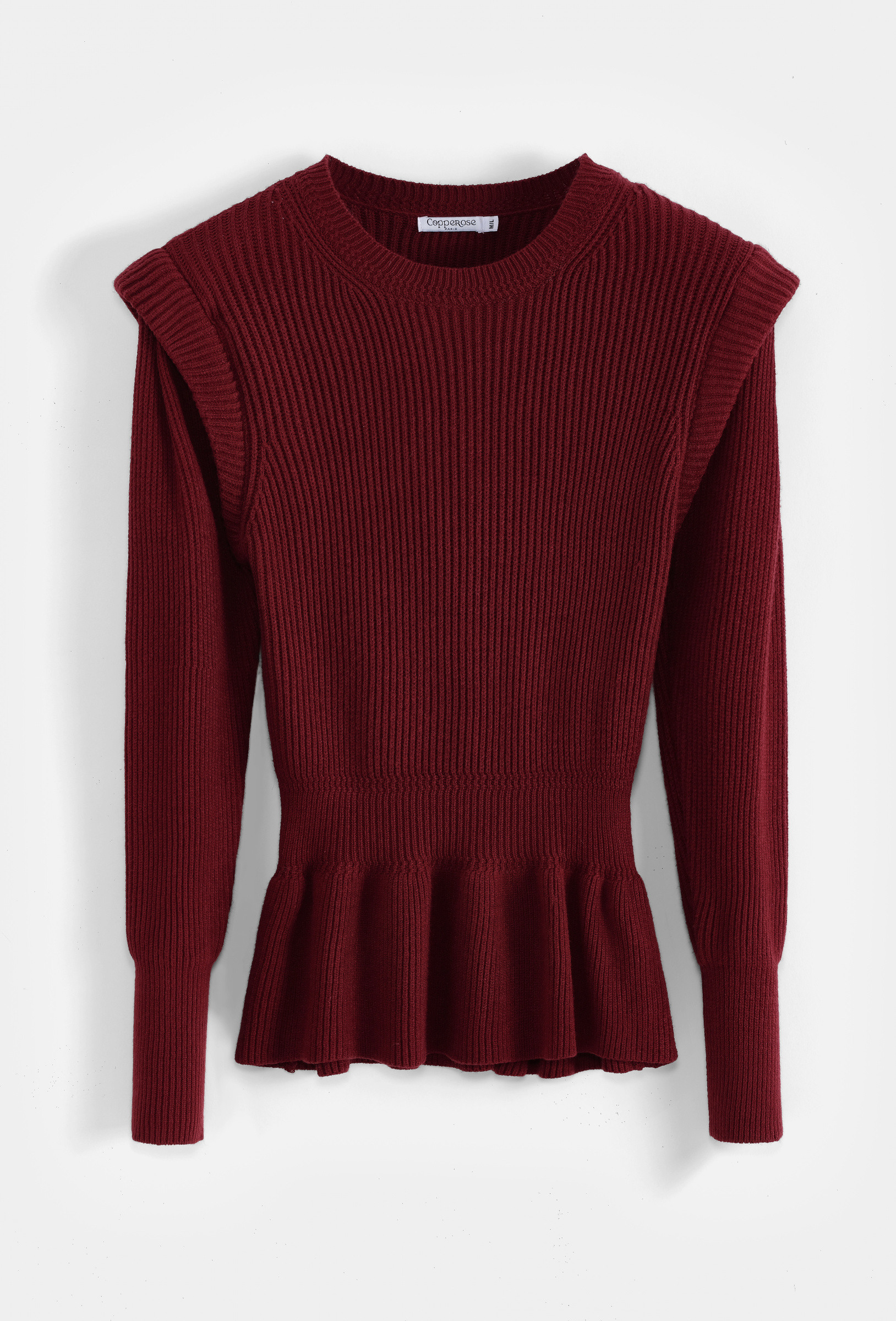 Grossiste Copperose - Pull cintré en maille côtelée