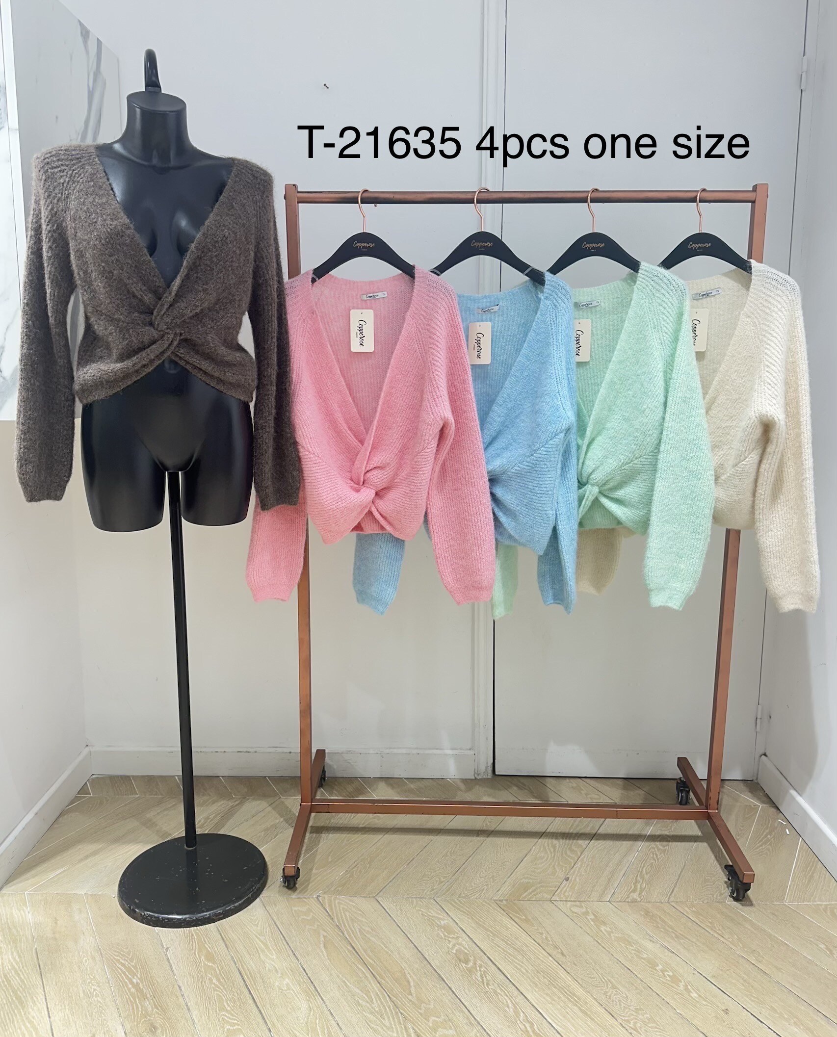 Grossiste Copperose - PULL CACHE-CŒUR TORSADÉ