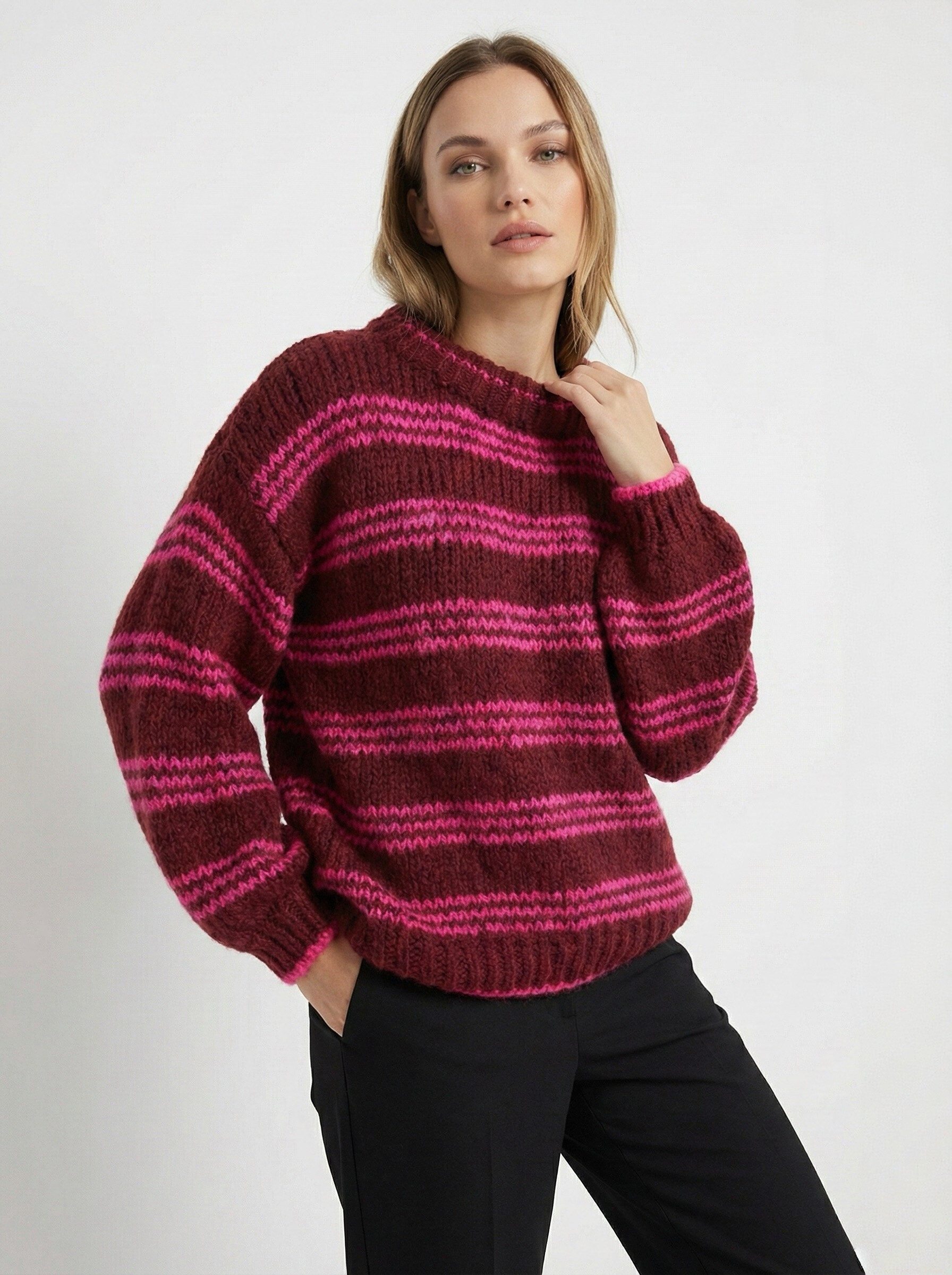 Grossiste Copperose - Pull rayé en maille